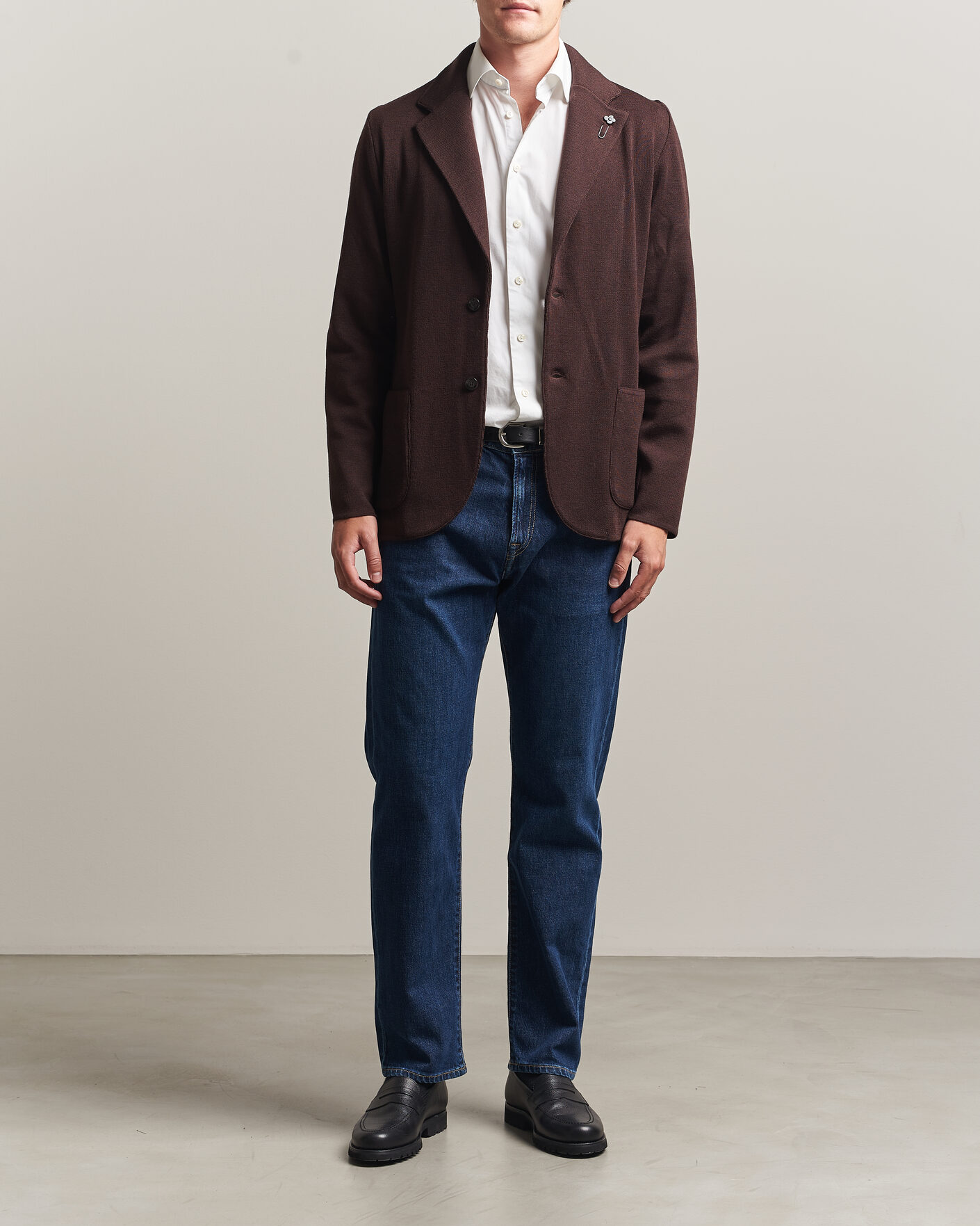Uomini | Blazers | Lardini | Knitted Wool Blazer Brown