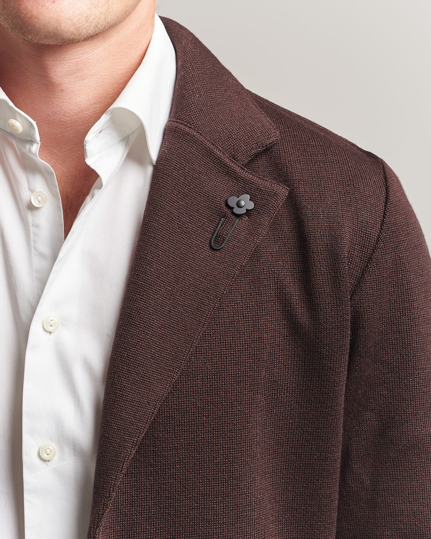 Uomini | Blazers | Lardini | Knitted Wool Blazer Brown