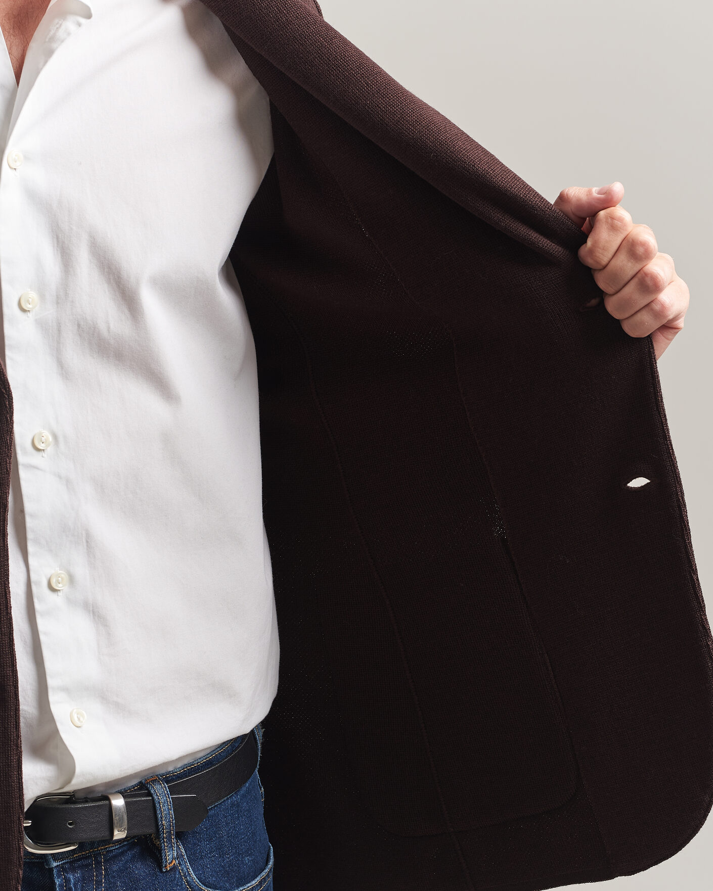 Uomini | Blazers | Lardini | Knitted Wool Blazer Brown