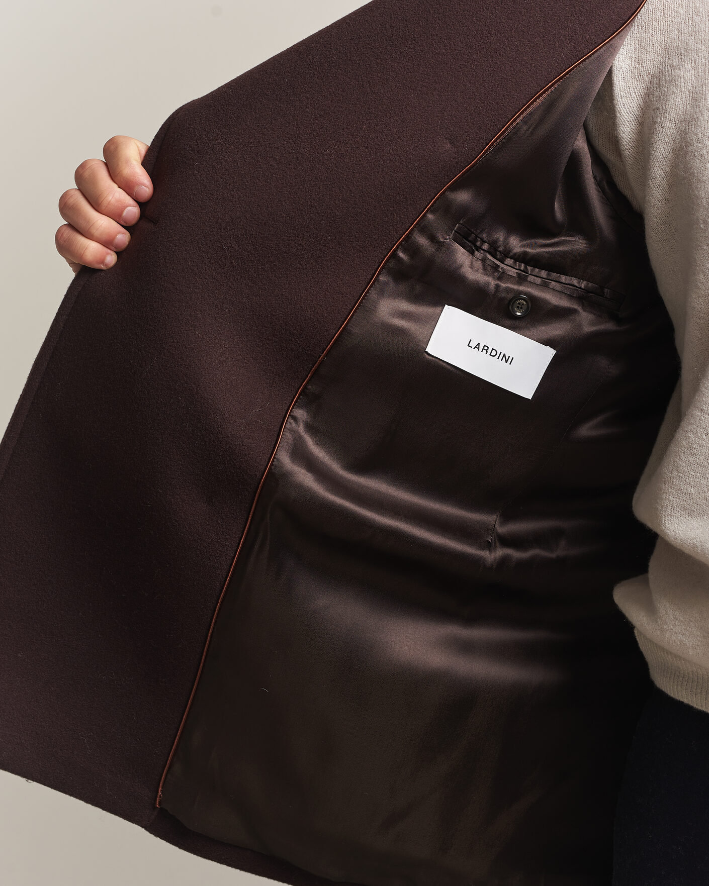 Uomini | Giacche | Lardini | Wool Peacoat Brown