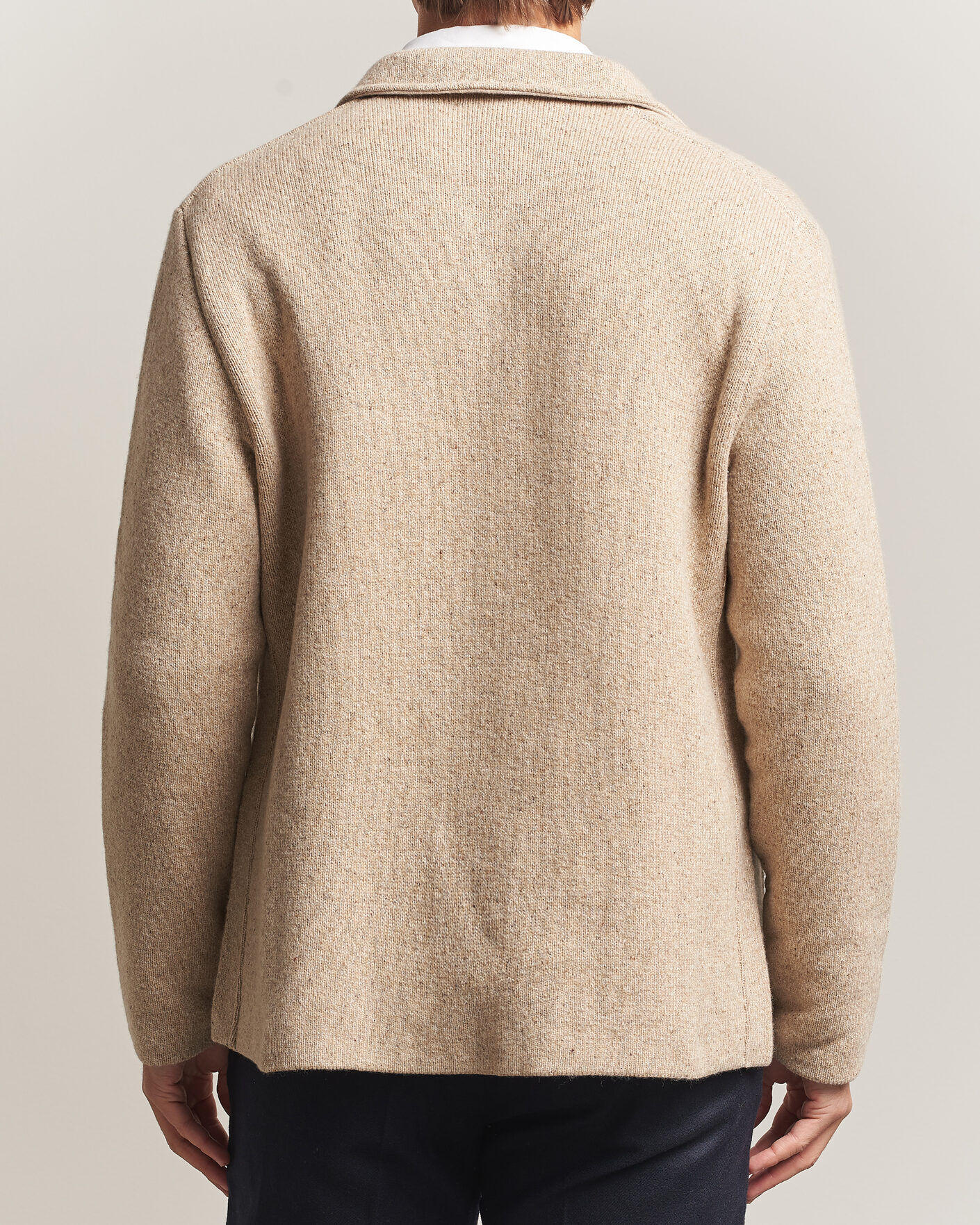 Uomini | Maglieria | Lardini | Knitted Shirt Jacket Beige