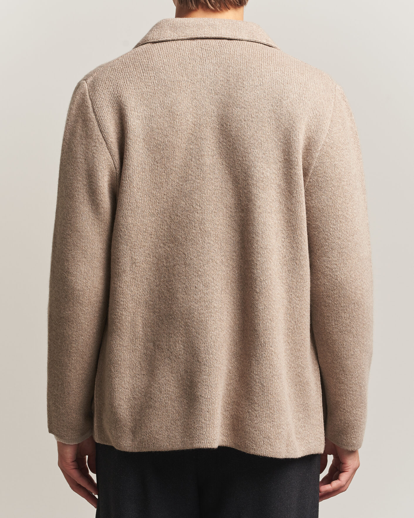 Uomini | Maglieria | Lardini | Knitted Cashmere Overshirt Light Brown