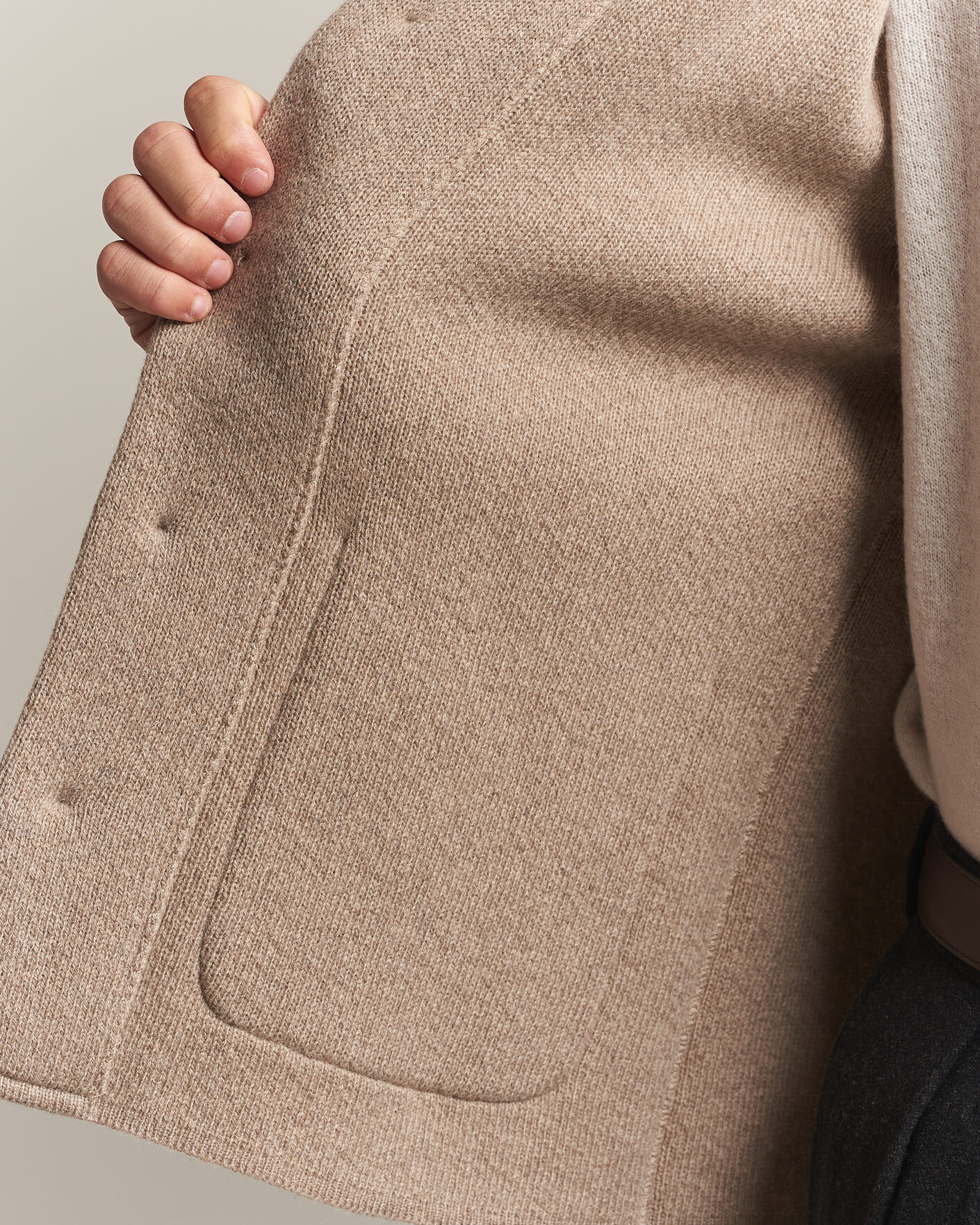 Uomini | Maglieria | Lardini | Knitted Cashmere Overshirt Light Brown