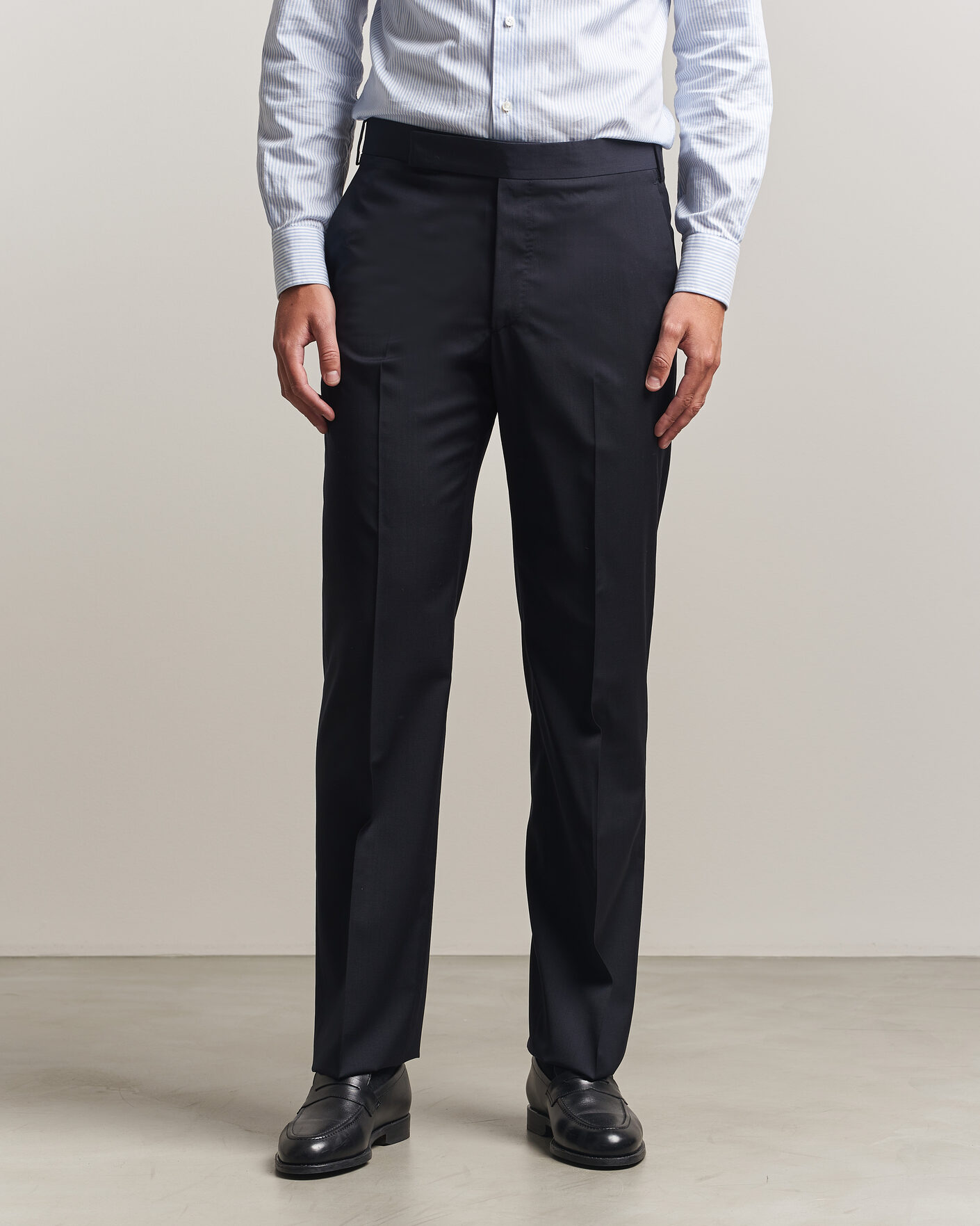 Uomini | Pantaloni | Lardini | Straight Fit Wool Trousers Navy