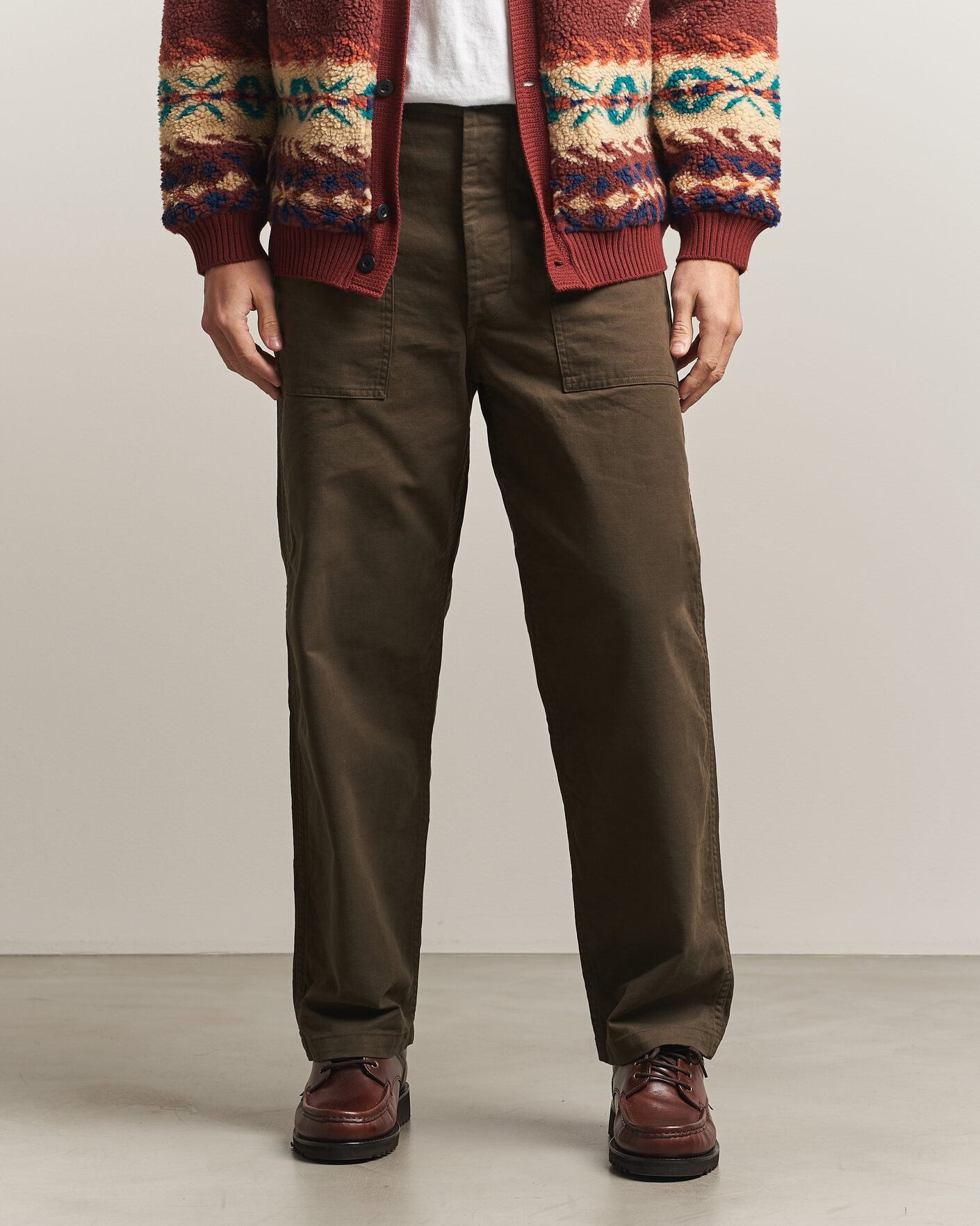 Uomini | Pantaloni | orSlow | Regular Fit Original Sateen Fatigue Pants Coffee Brown
