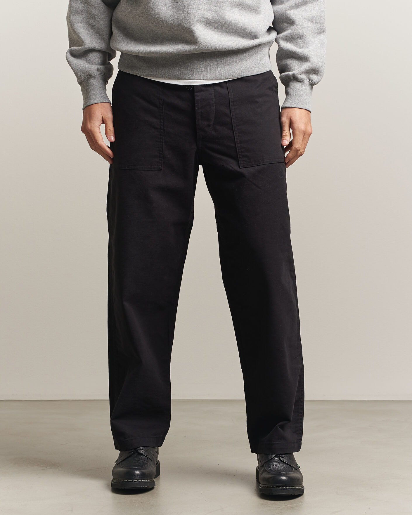 Uomini | Pantaloni | orSlow | Regular Fit Original Sateen Fatigue Pants Black