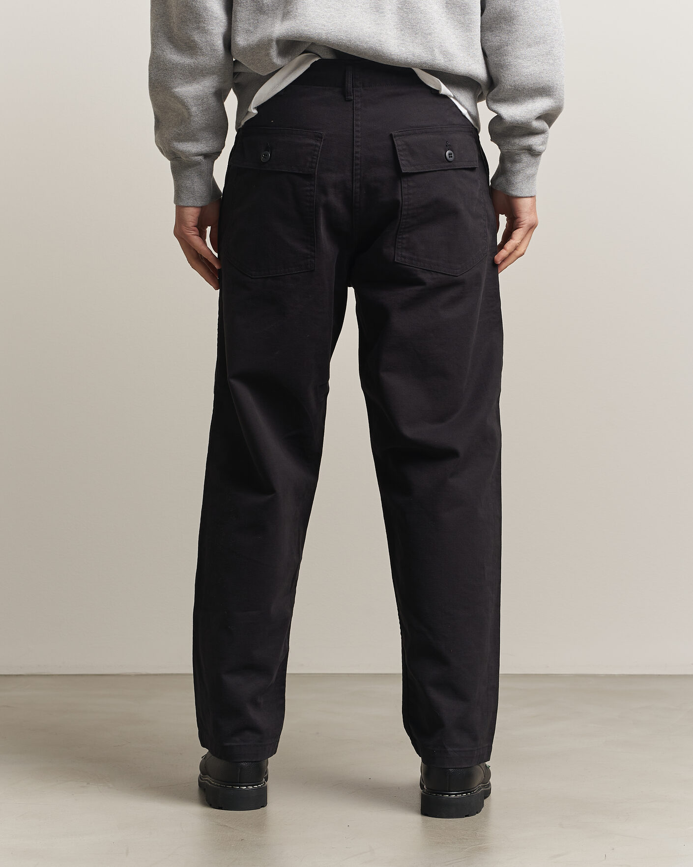 Uomini | Pantaloni | orSlow | Regular Fit Original Sateen Fatigue Pants Black