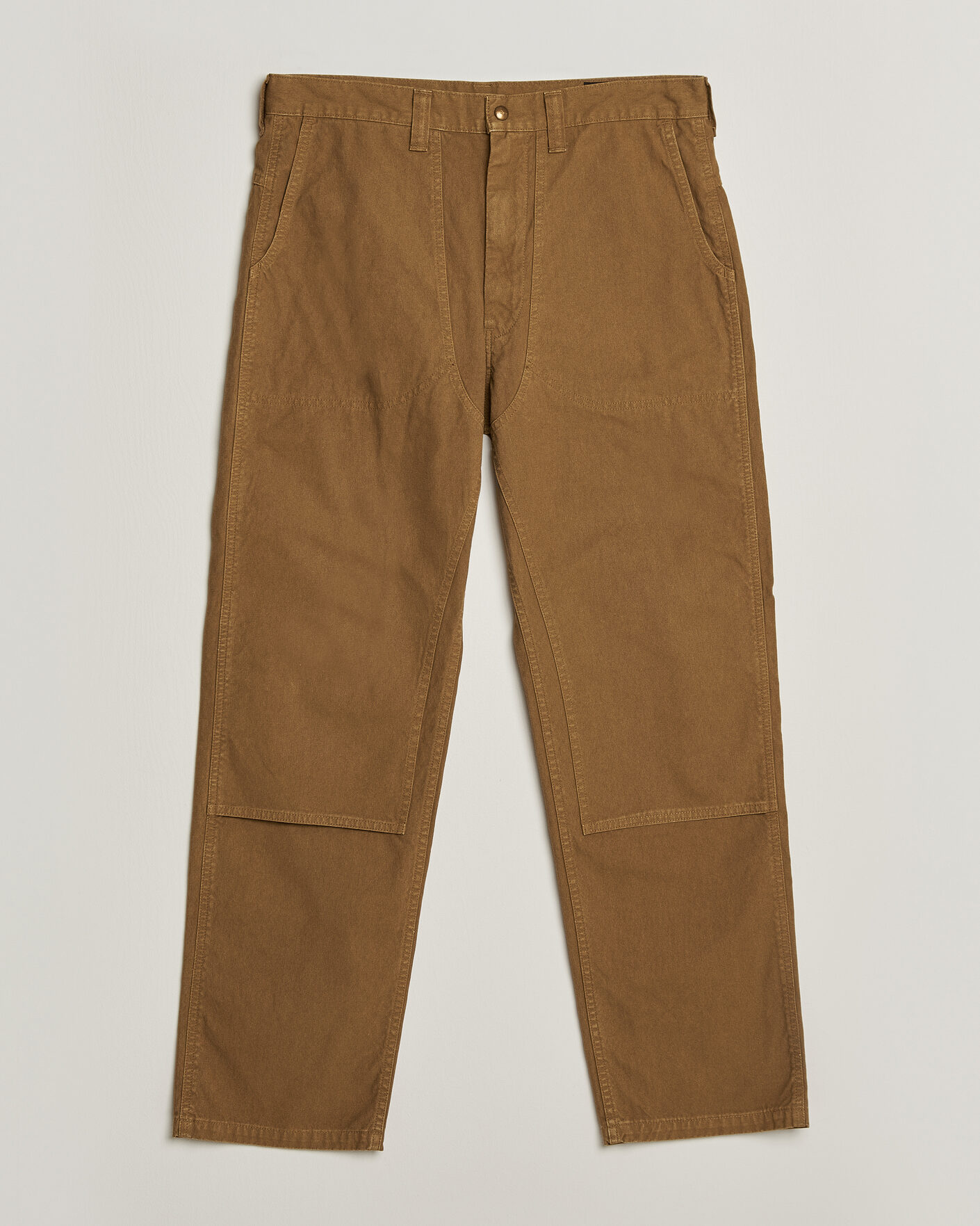 Uomini | Pantaloni | orSlow | Double Knee Work Trousers Brown