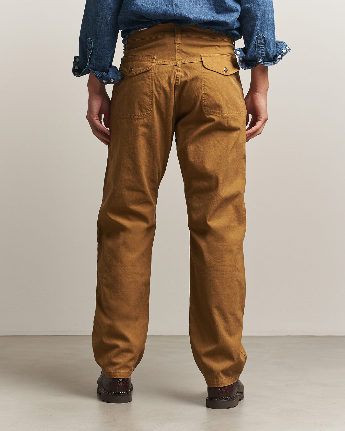 Uomini | Pantaloni | orSlow | Double Knee Work Trousers Brown