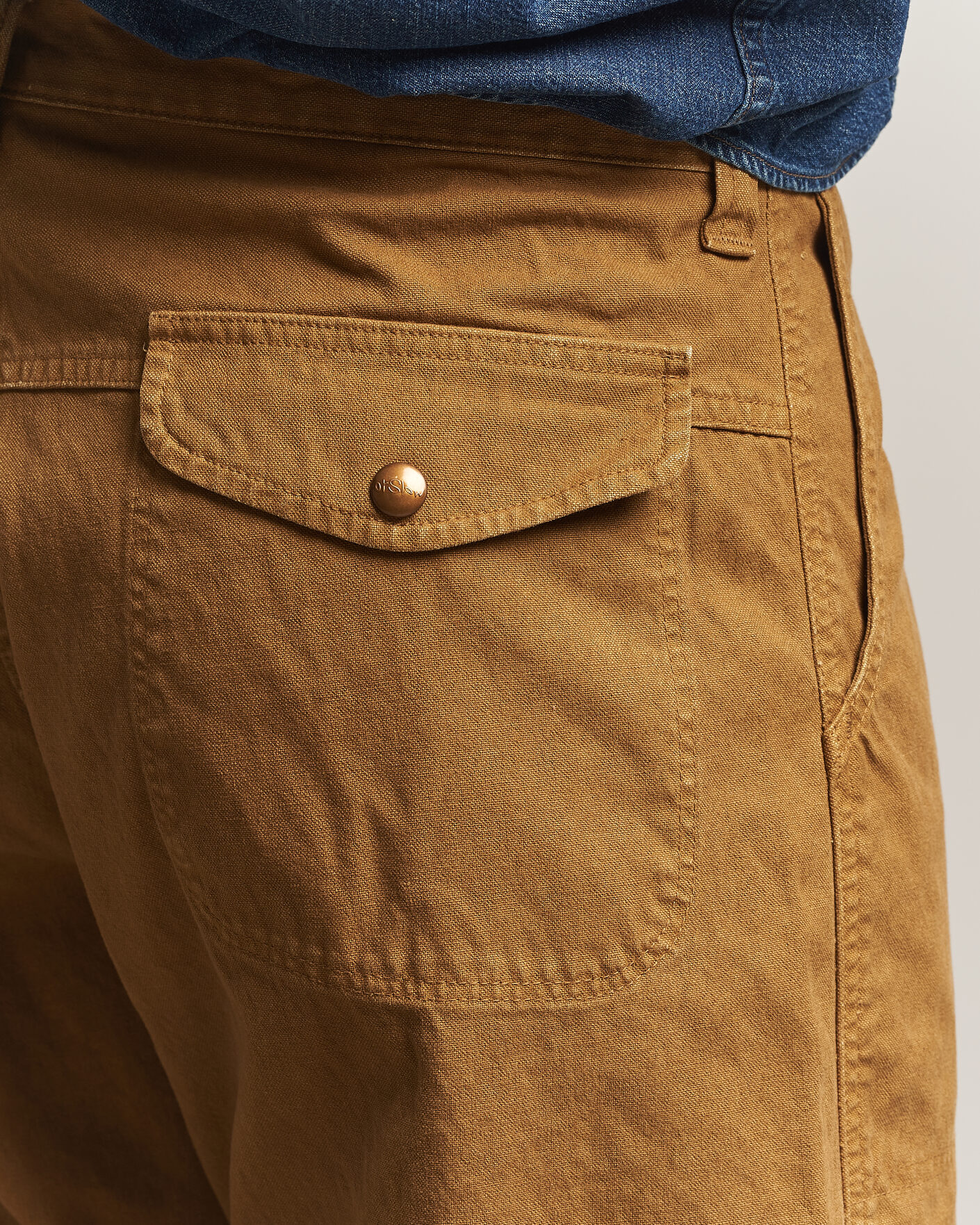 Uomini | Pantaloni | orSlow | Double Knee Work Trousers Brown