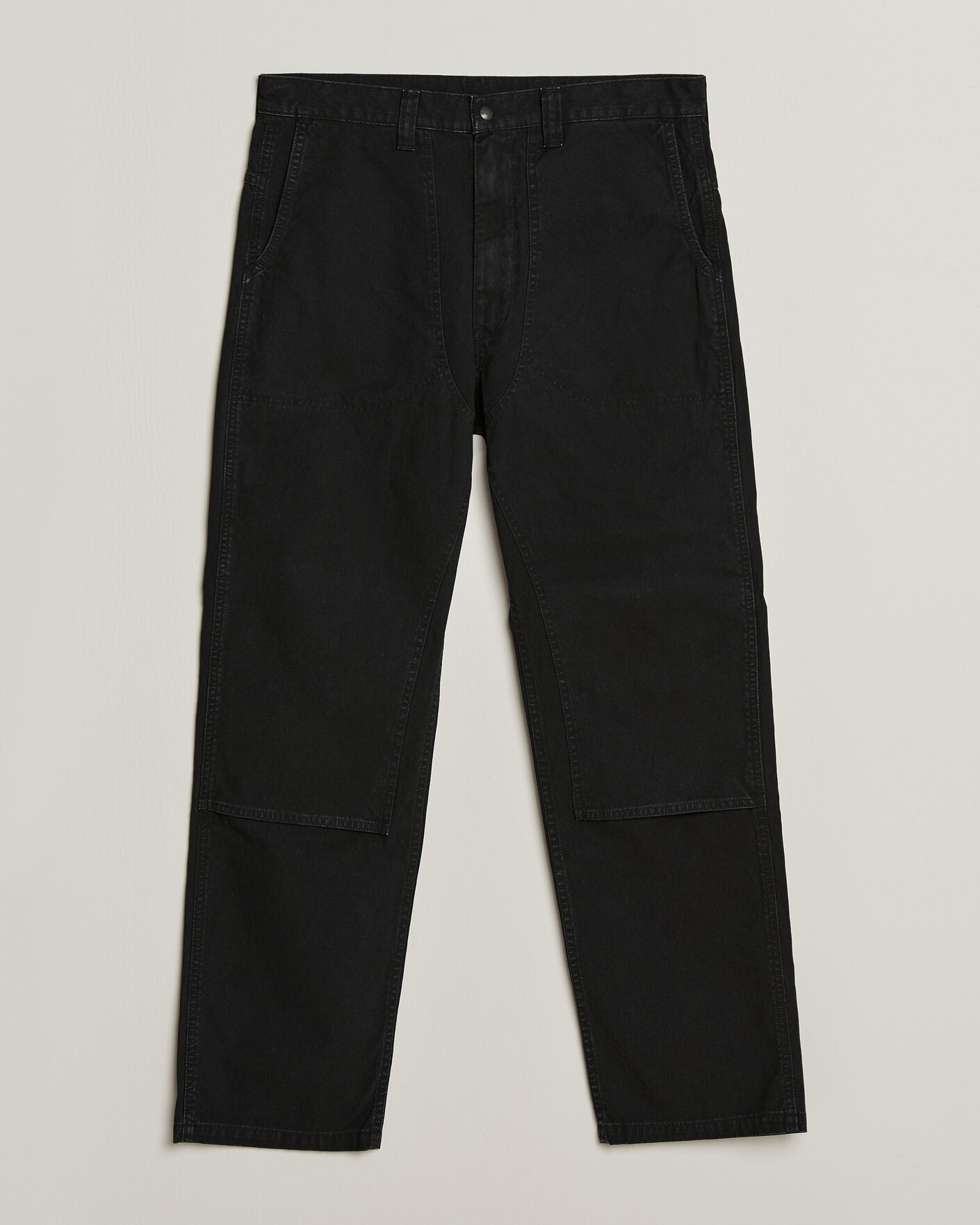 Uomini | Pantaloni | orSlow | Double Knee Work Trousers Black