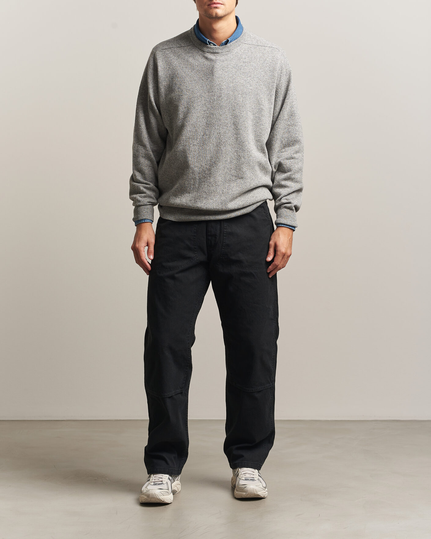 Uomini | Pantaloni | orSlow | Double Knee Work Trousers Black