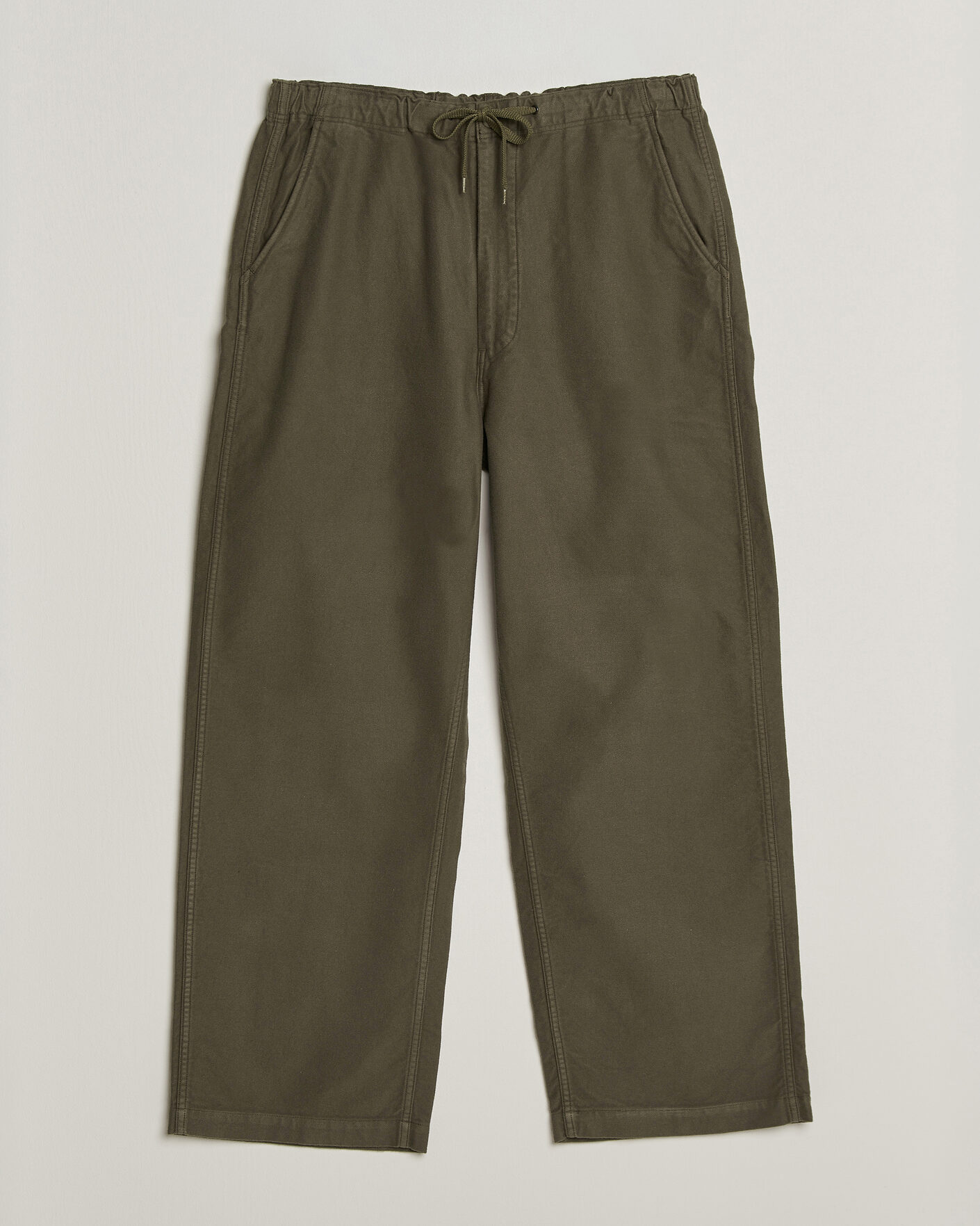 Uomini | Pantaloni | orSlow | Wide Fit New Yorker Brushed Trousers Moss Gray