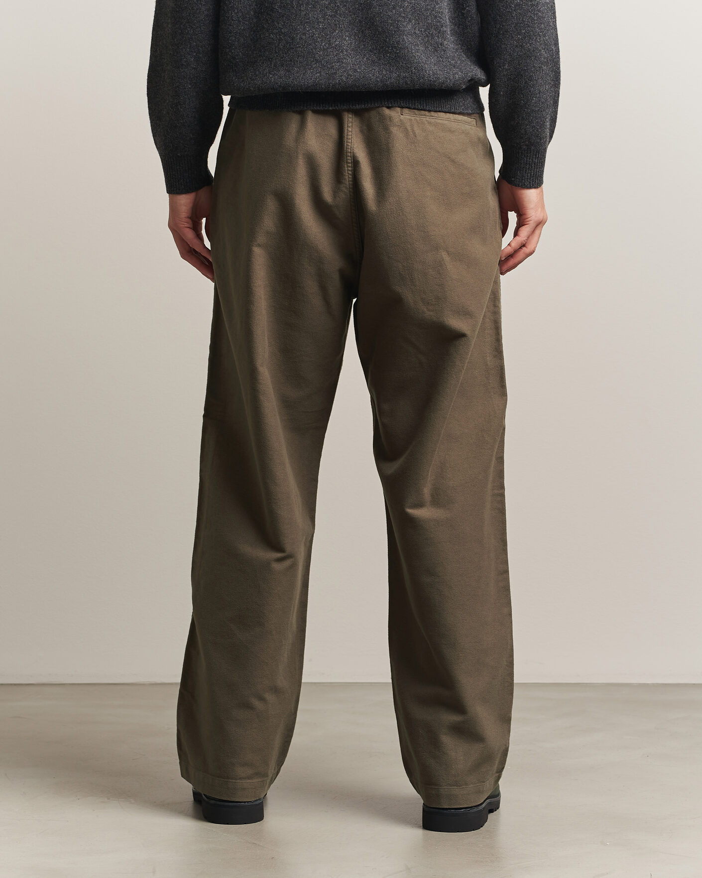 Uomini | Pantaloni | orSlow | Wide Fit New Yorker Brushed Trousers Moss Gray