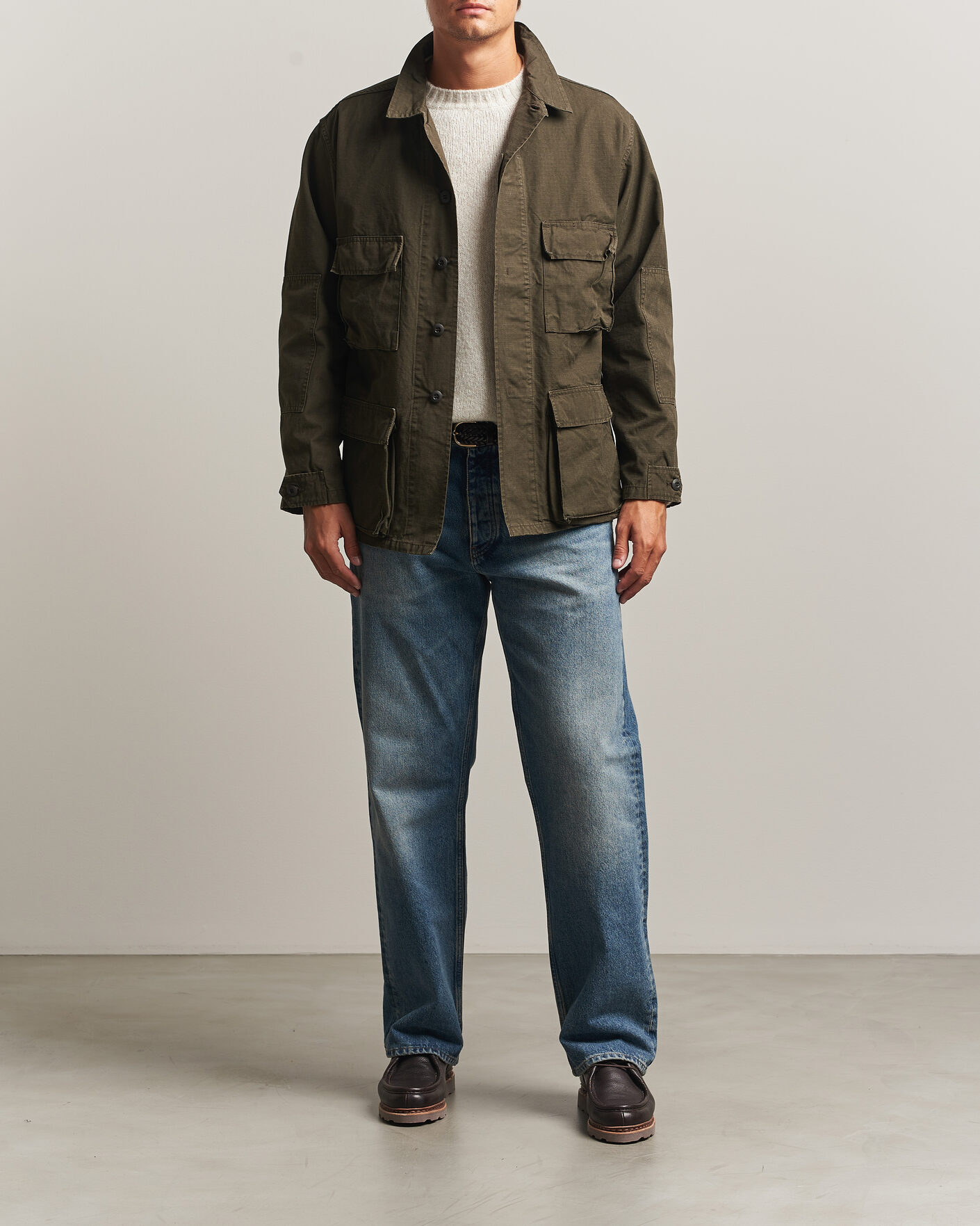 Uomini | Giacche | orSlow | B.D.U. Stone Washed Jacket Coffee Brown