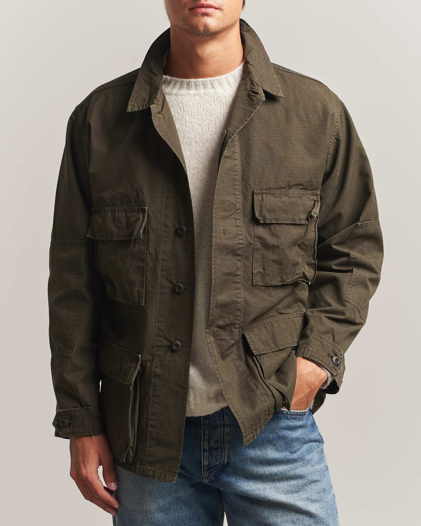 Uomini | Giacche | orSlow | B.D.U. Stone Washed Jacket Coffee Brown