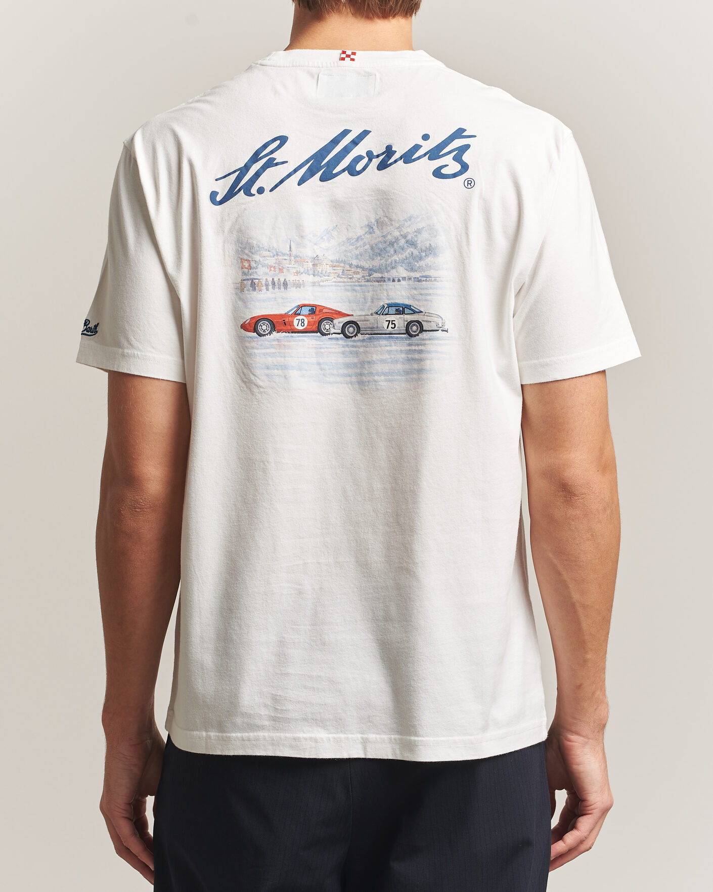 Uomini | T-shirt | MC2 Saint Barth | Back Printed Cotton T-Shirt St Moritz Racing