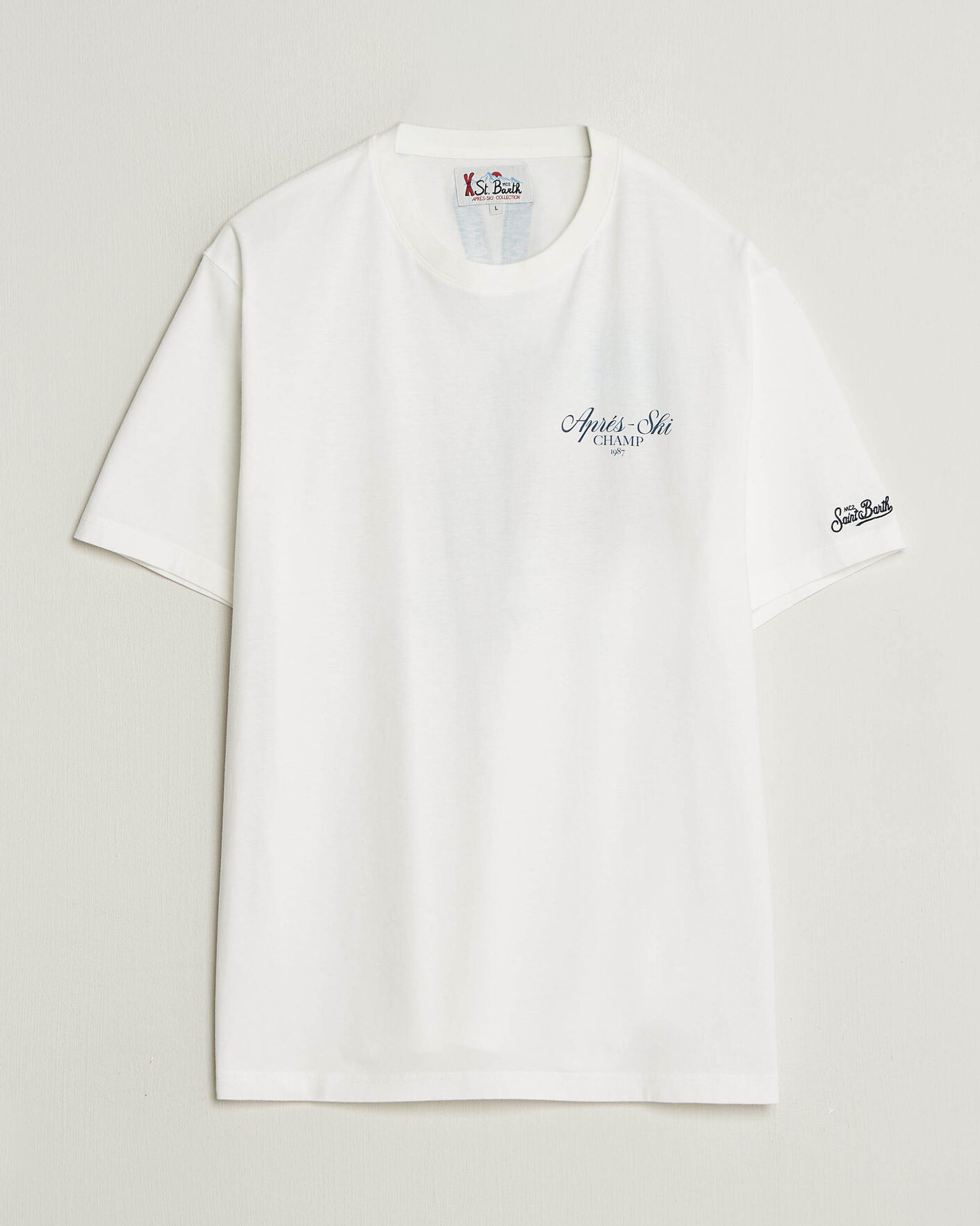 Uomini | T-shirt | MC2 Saint Barth | Back Printed Cotton T-Shirt Ski Post Race