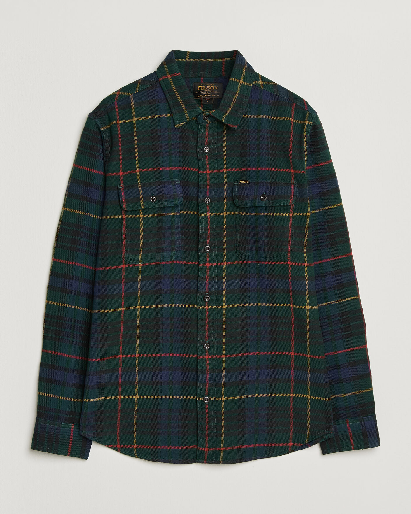 Uomini | Camicie | Filson | Vintage Flannel Work Shirt Green/Navy