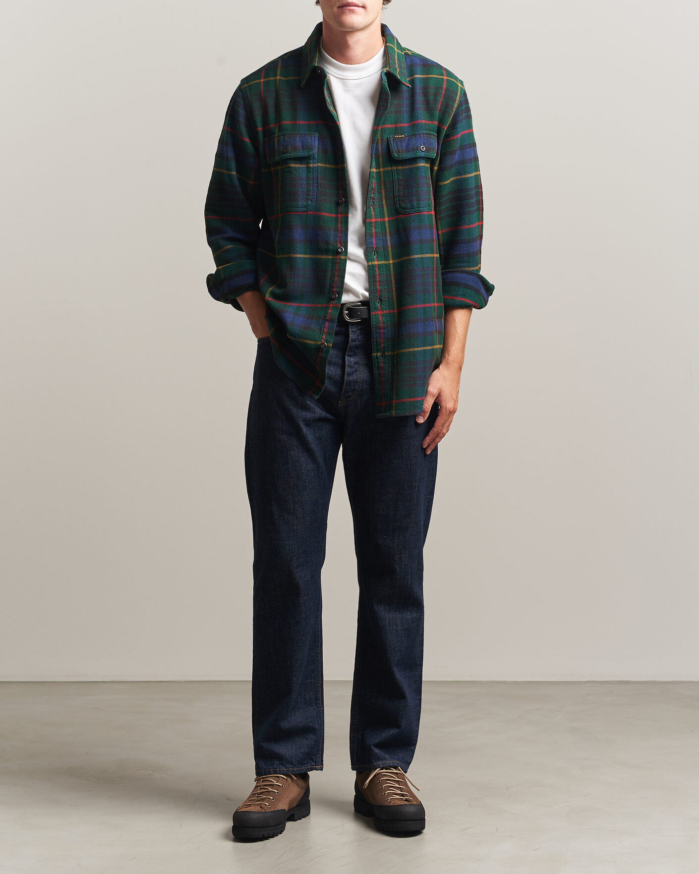 Uomini | Camicie | Filson | Vintage Flannel Work Shirt Green/Navy