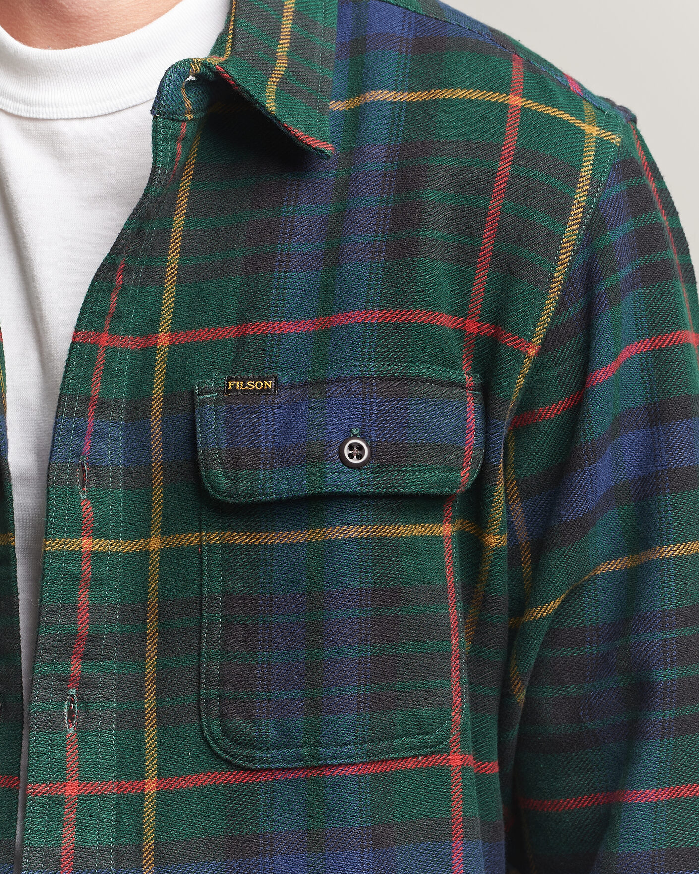Uomini | Camicie | Filson | Vintage Flannel Work Shirt Green/Navy