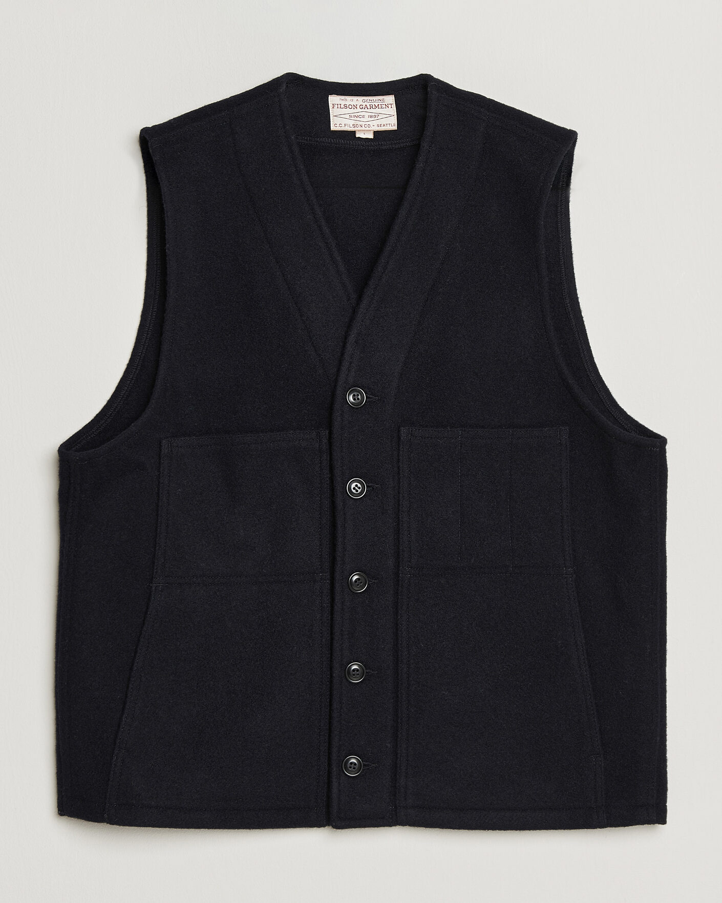 Uomini | Gilet | Filson | Mackinaw Wool Vest Navy