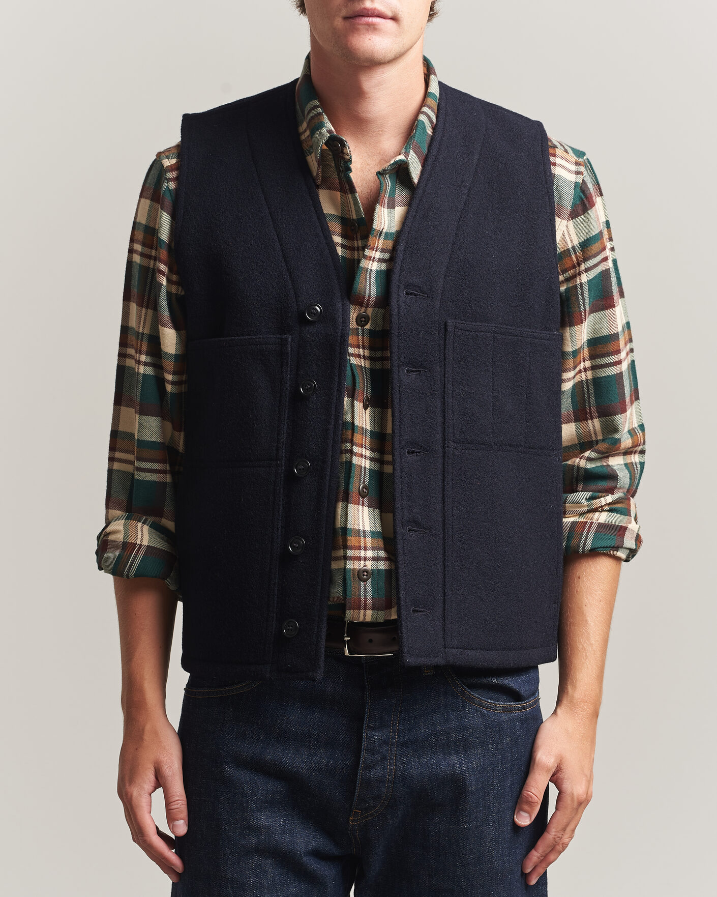 Uomini | Gilet | Filson | Mackinaw Wool Vest Navy