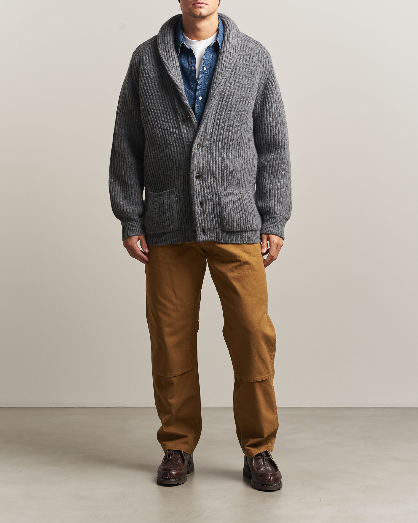 Uomini | Maglieria | Filson | Bristol Cardigan Sweater Medium Grey Melange