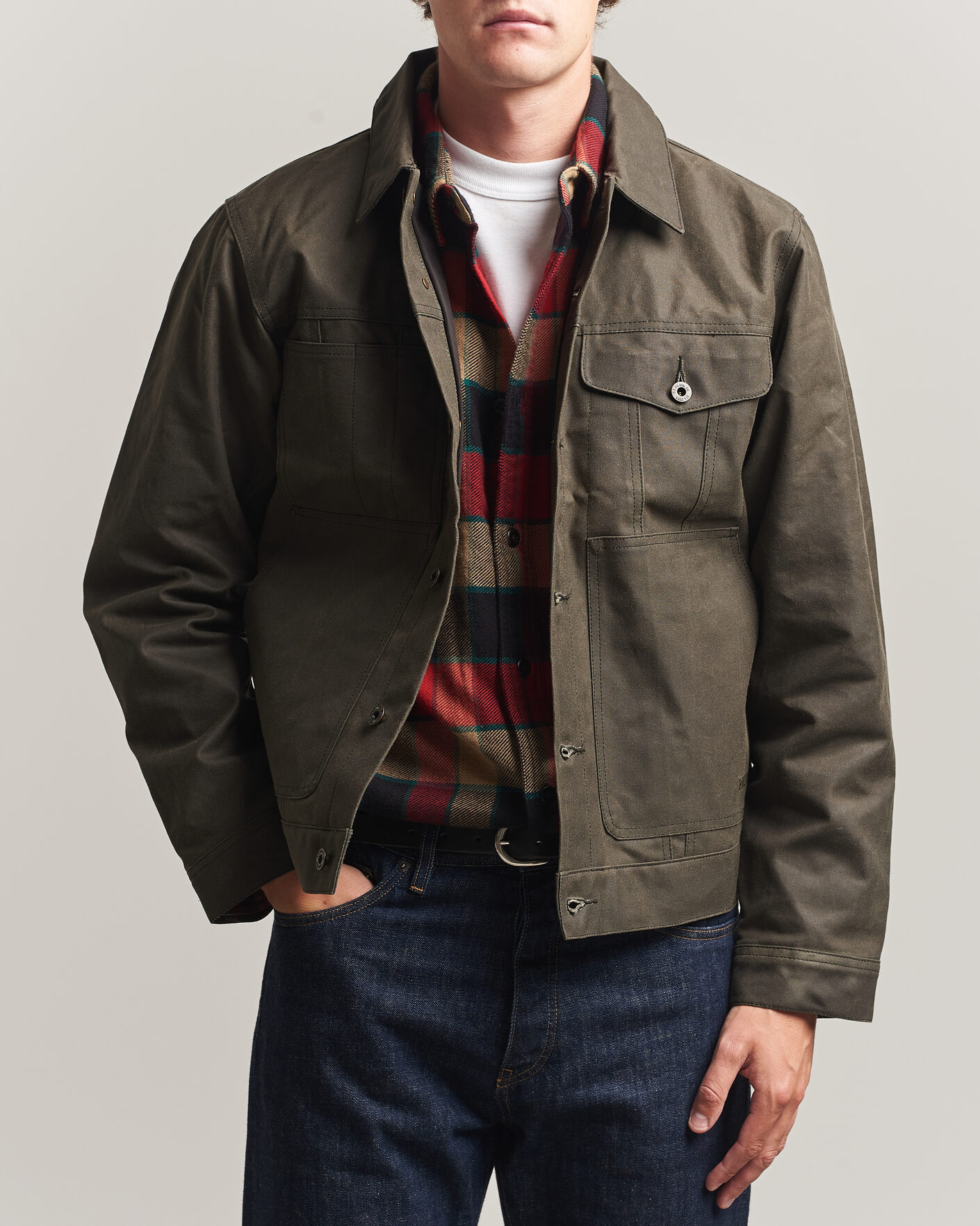 Uomini | Giacche | Filson | Short Lined Tin Cloth Cruiser Beluga