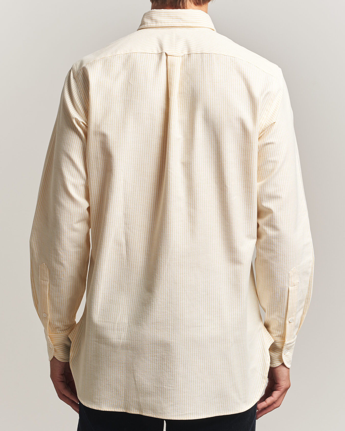 Uomini | Camicie | Drake's | Striped Button Down Oxford Shirt Yellow