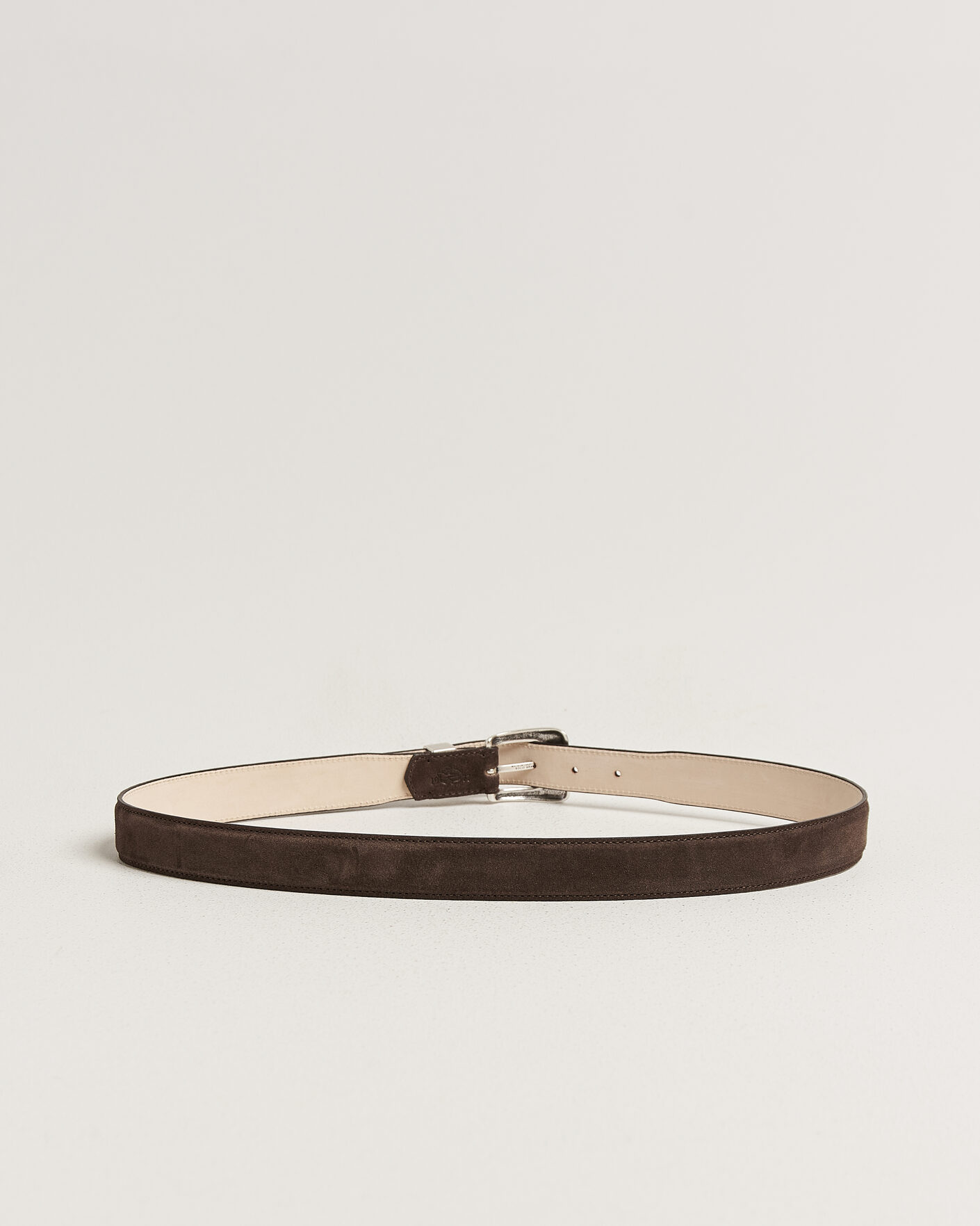 Uomini | Cinture | Drake's | Suede Western Belt Dark Brown