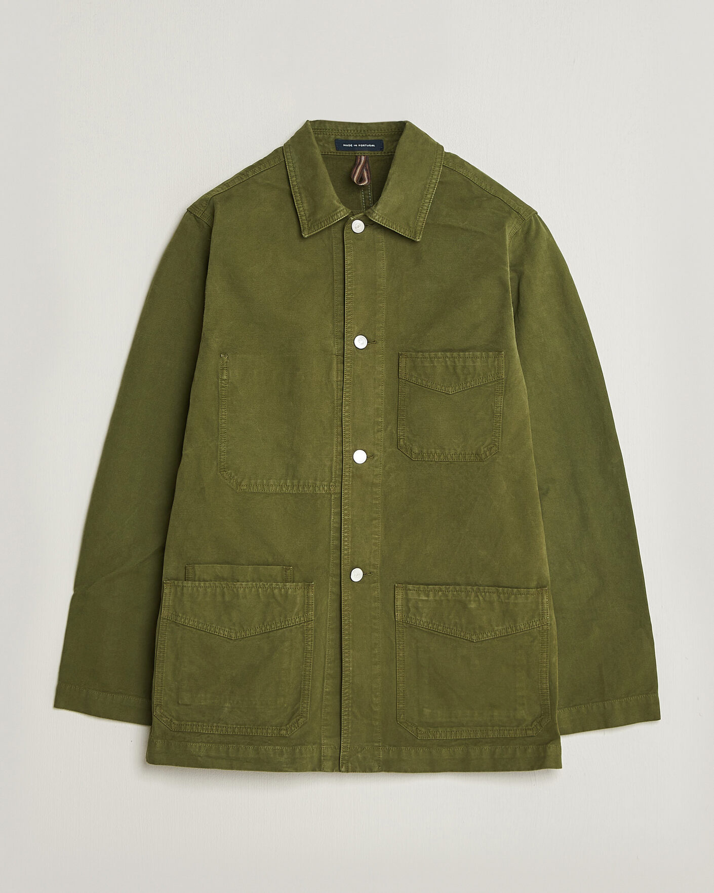 Uomini | Giacche | Drake's | Duck Cotton Canvas Chore Jacket Olive