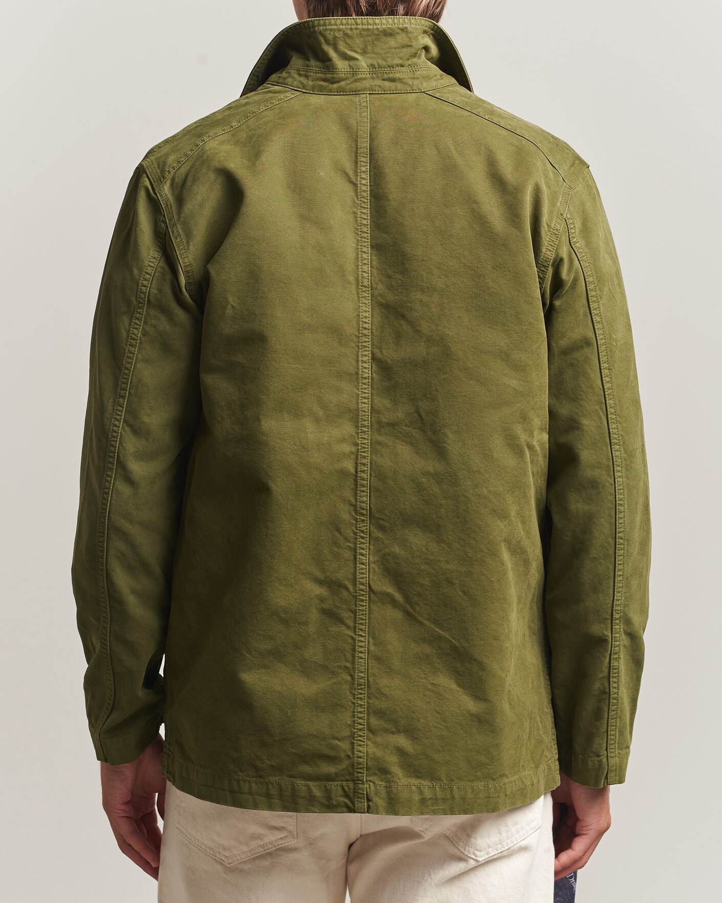 Uomini | Giacche | Drake's | Duck Cotton Canvas Chore Jacket Olive