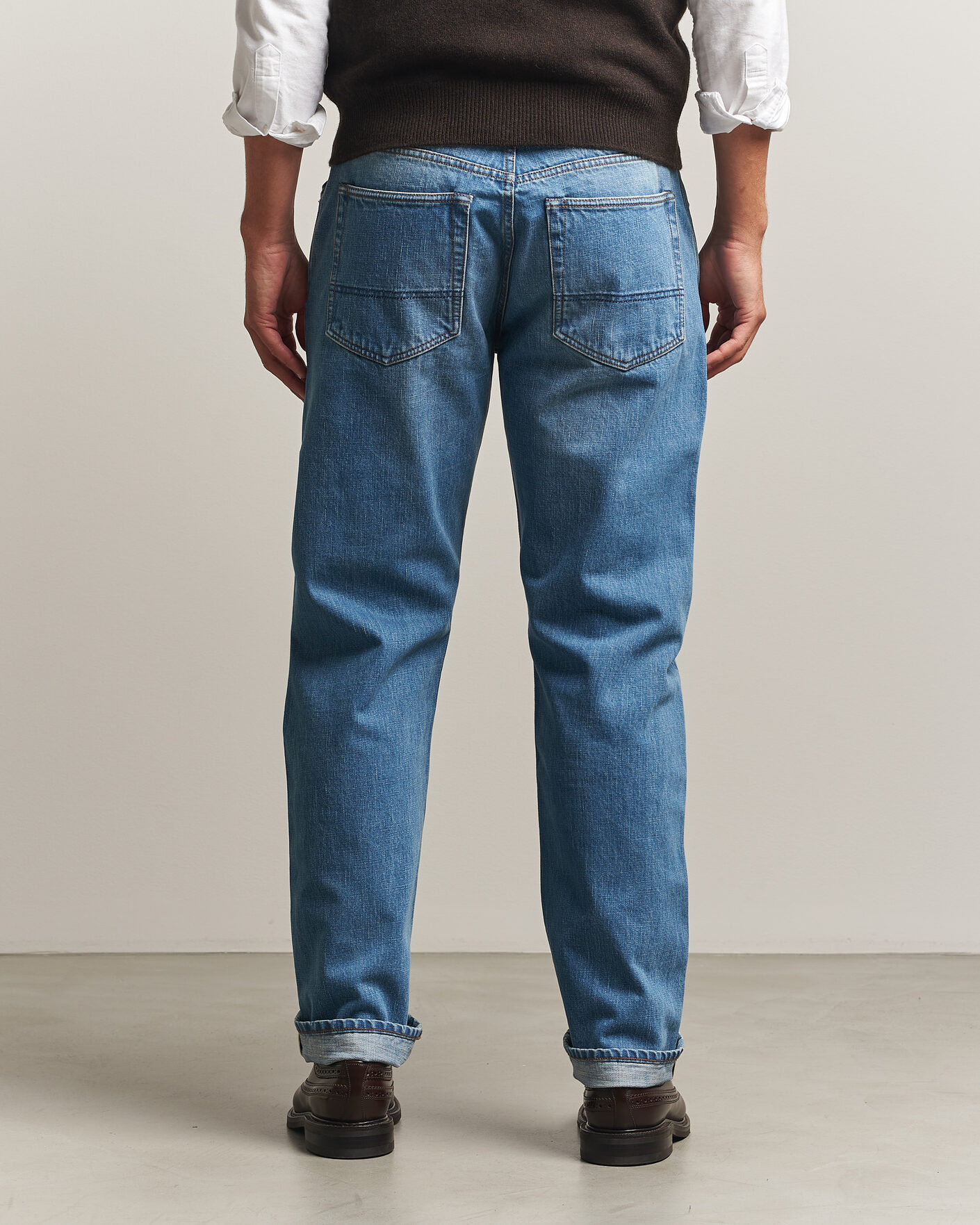 Uomini | Jeans | Drake's | 5-Pocket Japanese Selvedge Denim Stone Wash