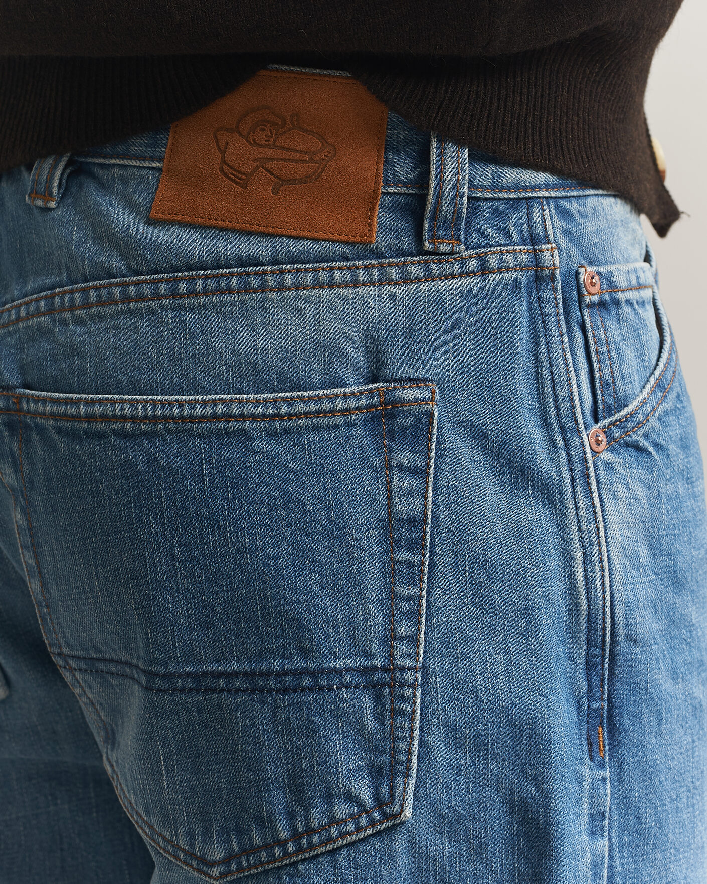 Uomini | Jeans | Drake's | 5-Pocket Japanese Selvedge Denim Stone Wash