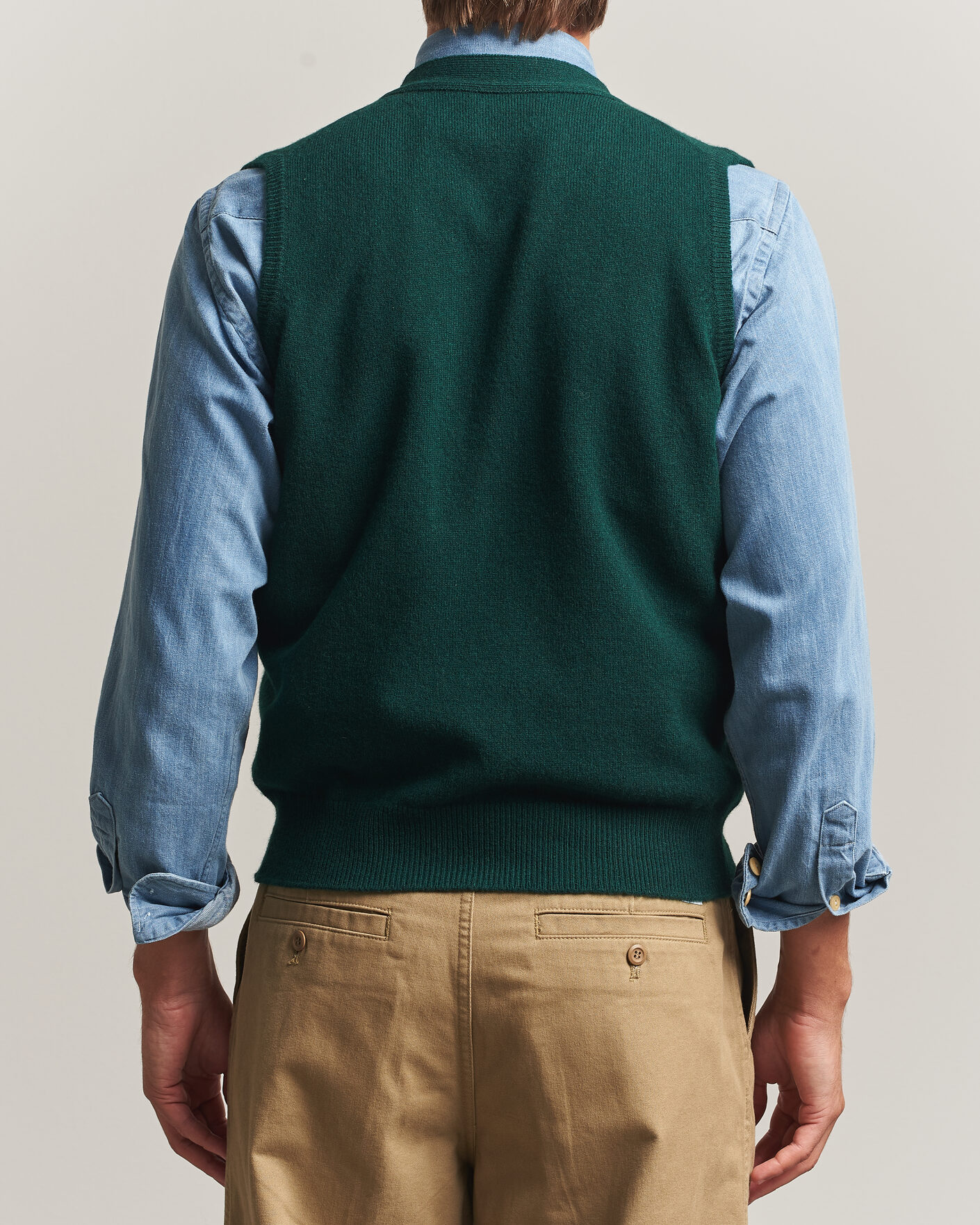 Uomini | Maglieria | Drake's | Lambswool Vest Cardigan Green