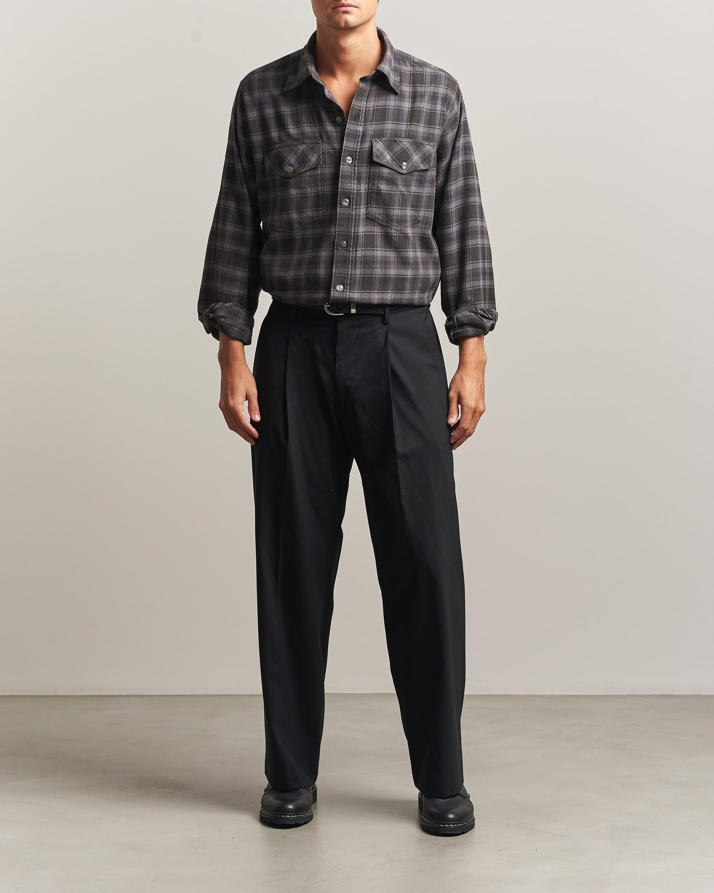 Uomini | Camicie | Drake's | Cotton/Silk Two Pocket Shirt Grey