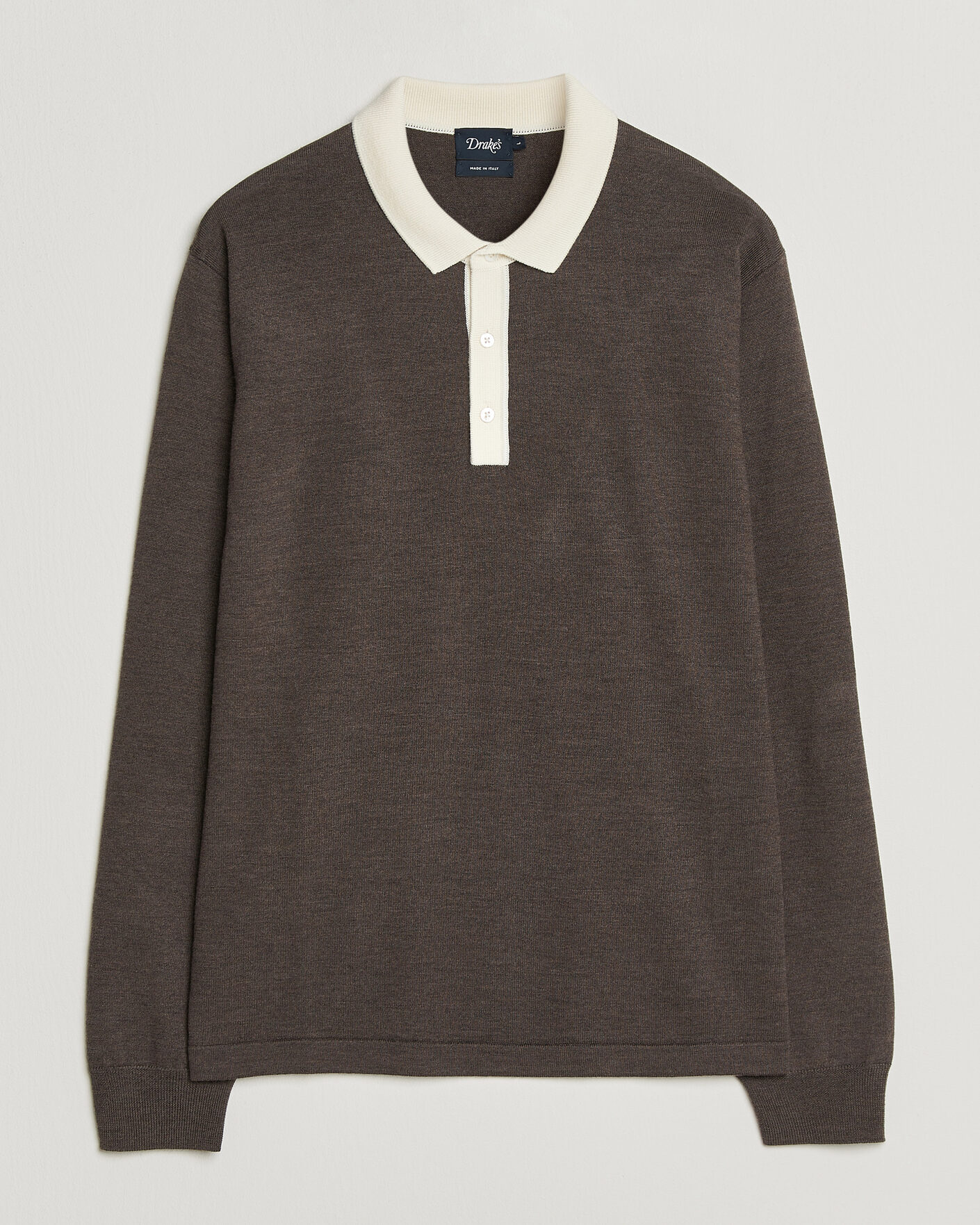 Uomini | Maglieria | Drake's | Solid Knitted Rugby Brown