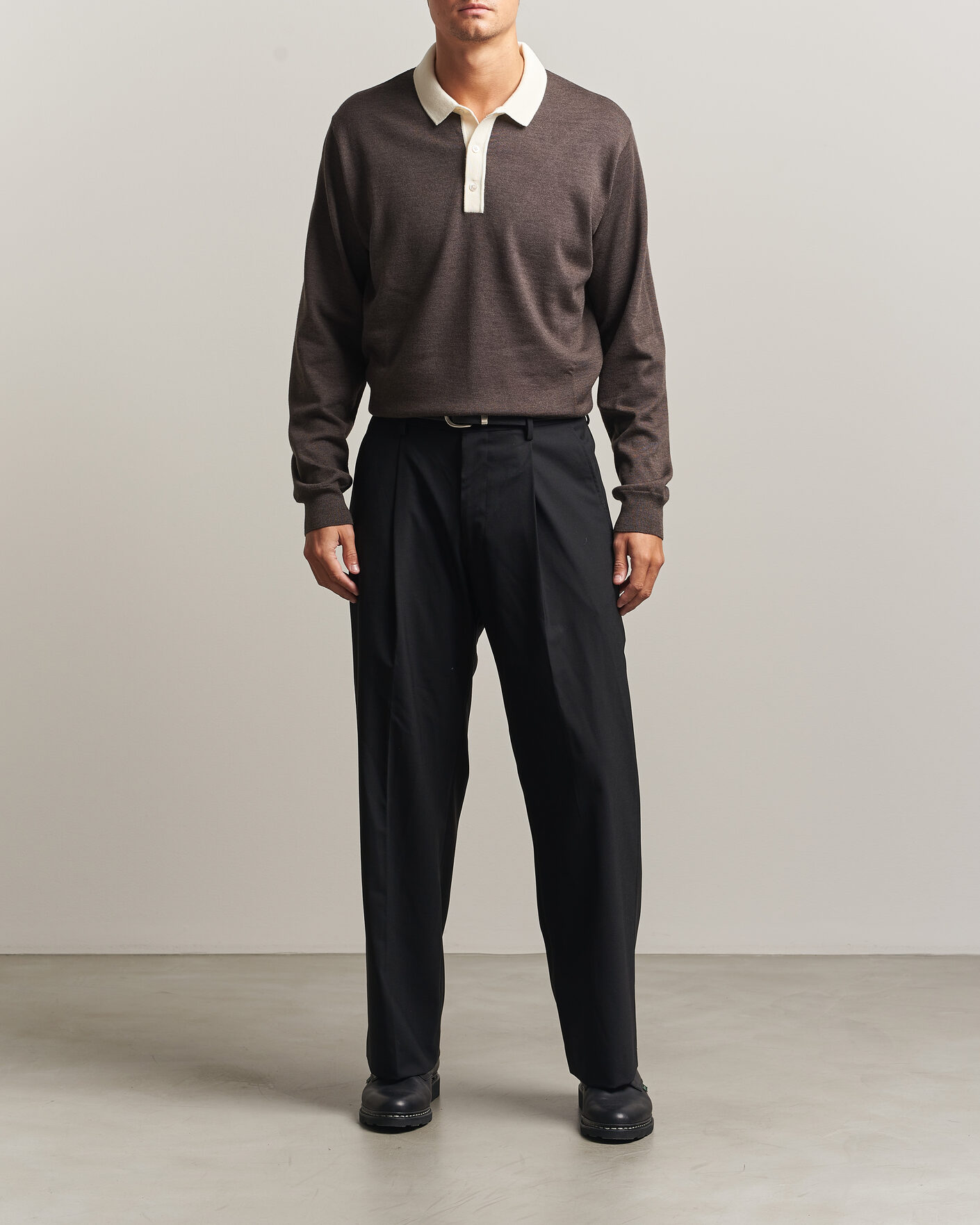 Uomini | Maglieria | Drake's | Solid Knitted Rugby Brown