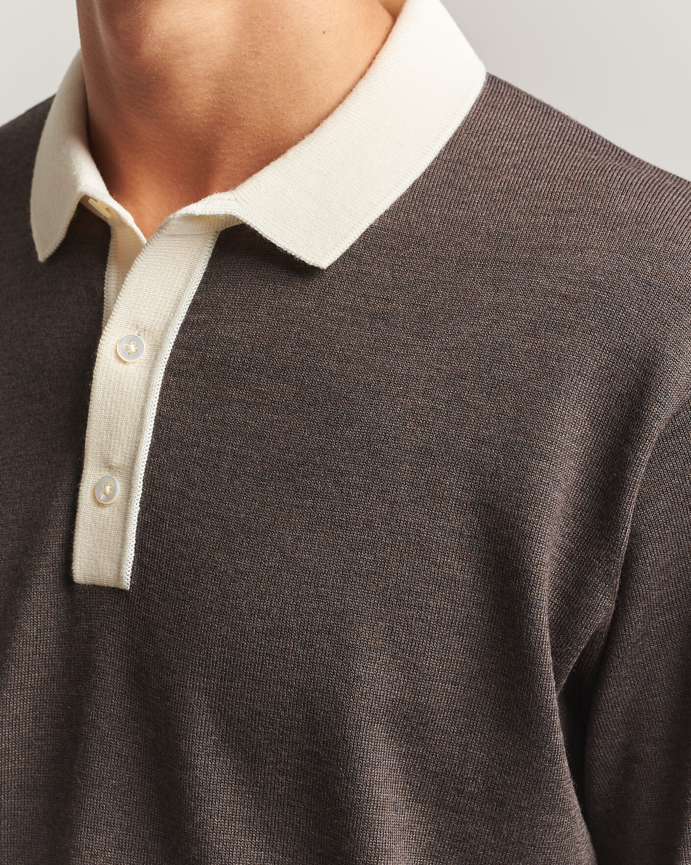 Uomini | Maglieria | Drake's | Solid Knitted Rugby Brown
