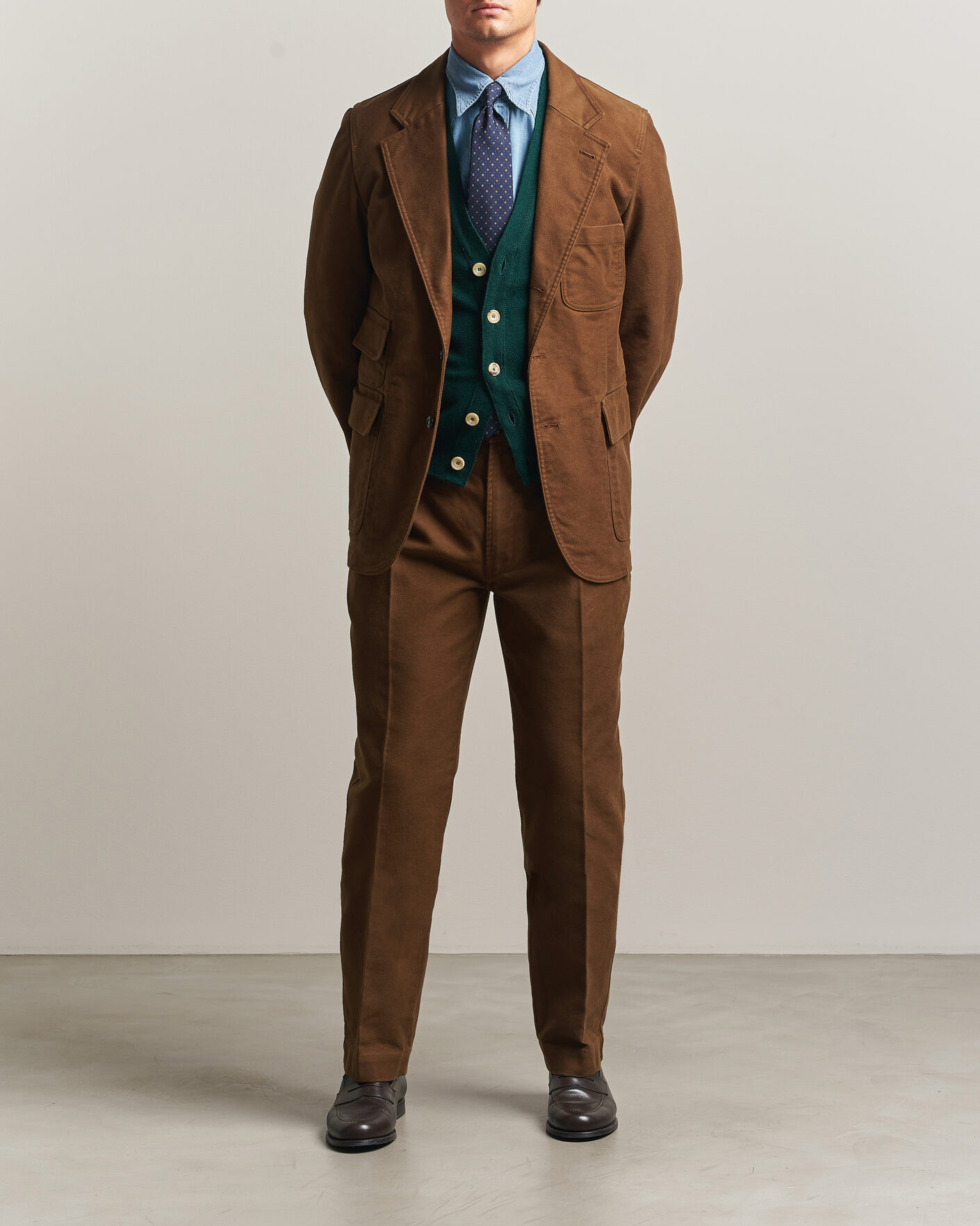 Uomini | Blazers | Drake's | MKIV Japanese Moleskin Games Blazer Brown