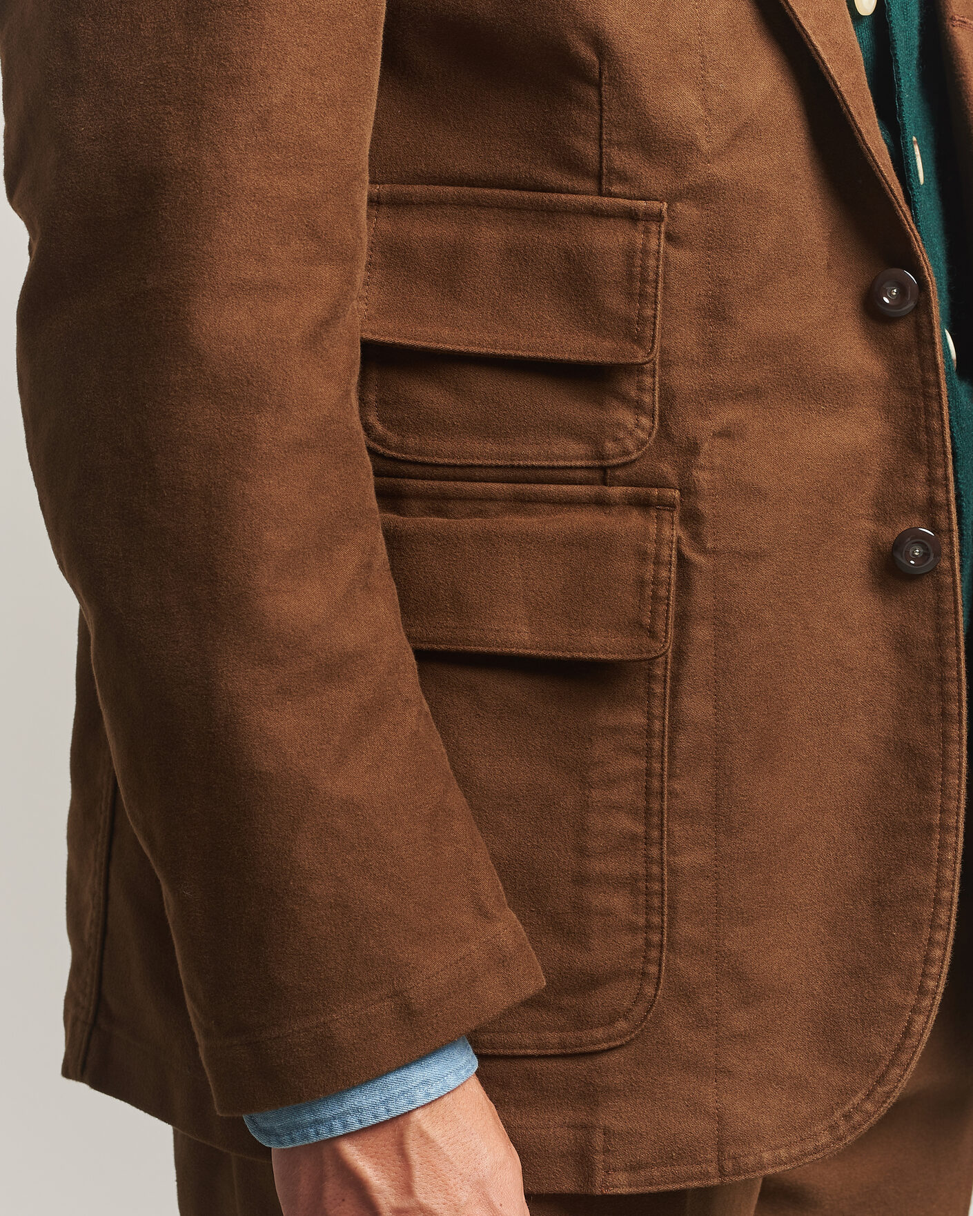 Uomini | Blazers | Drake's | MKIV Japanese Moleskin Games Blazer Brown
