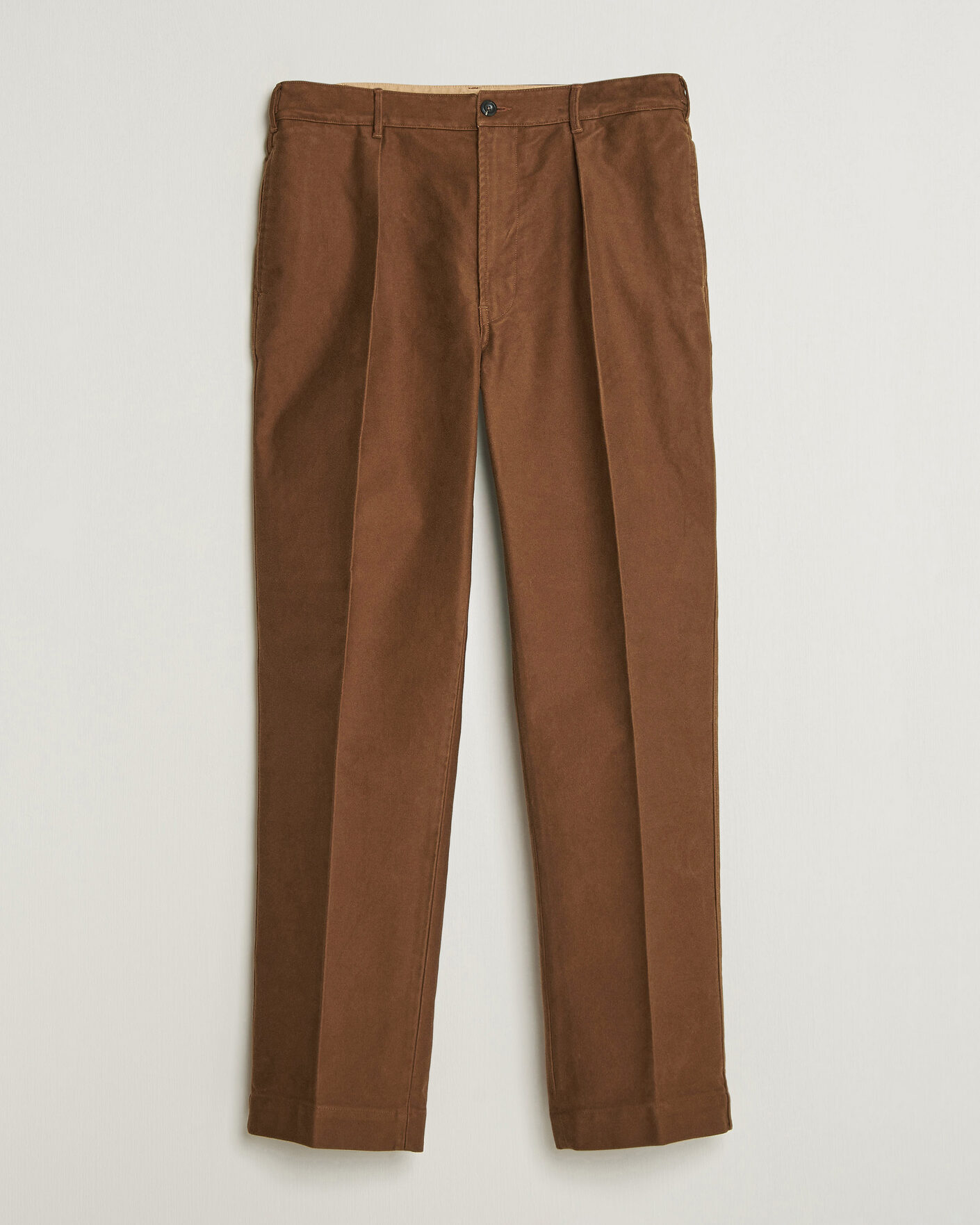 Uomini | Pantaloni | Drake's | MKIV Japanese Moleskin Games Trousers Brown