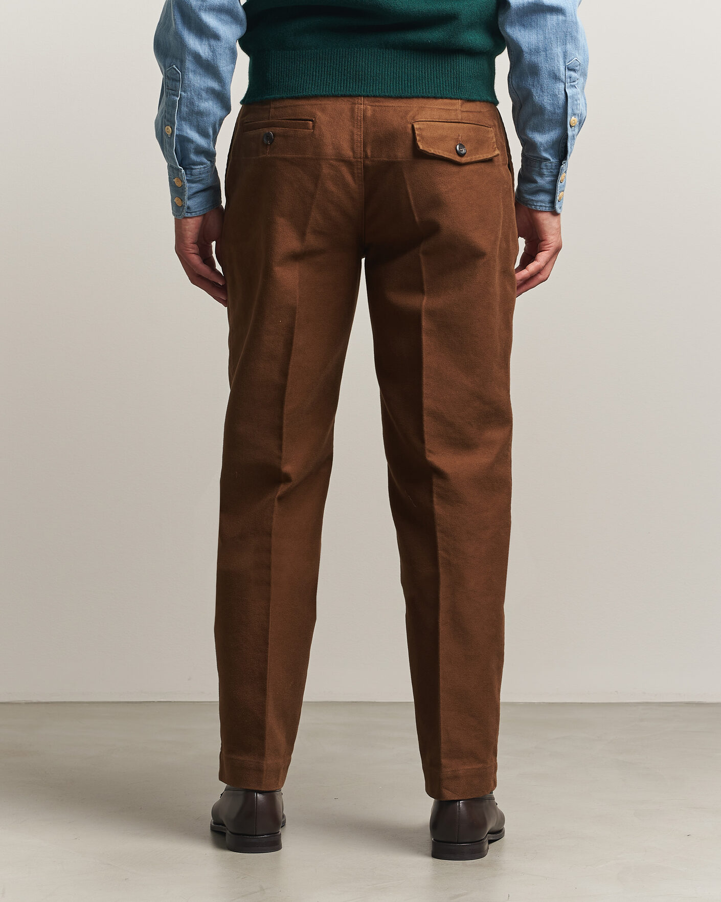 Uomini | Pantaloni | Drake's | MKIV Japanese Moleskin Games Trousers Brown