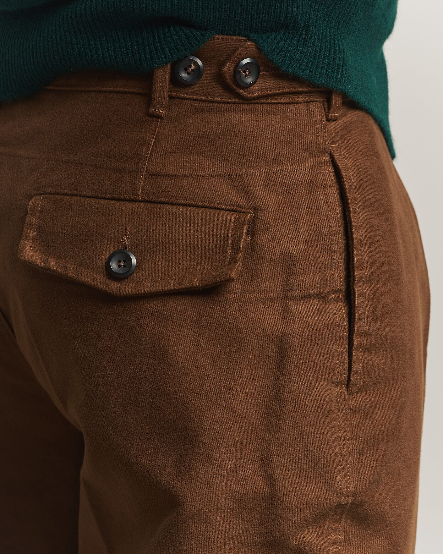 Uomini | Pantaloni | Drake's | MKIV Japanese Moleskin Games Trousers Brown