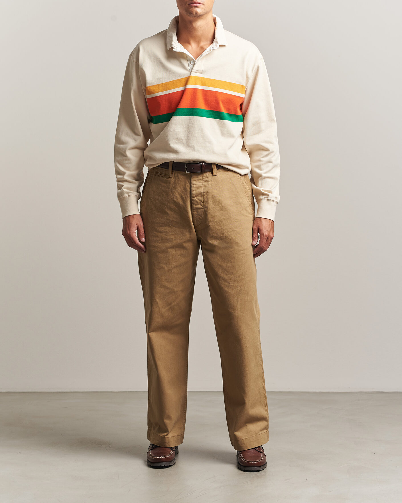 Uomini | Pantaloni | Drake's | Twill Officer Chino Beige