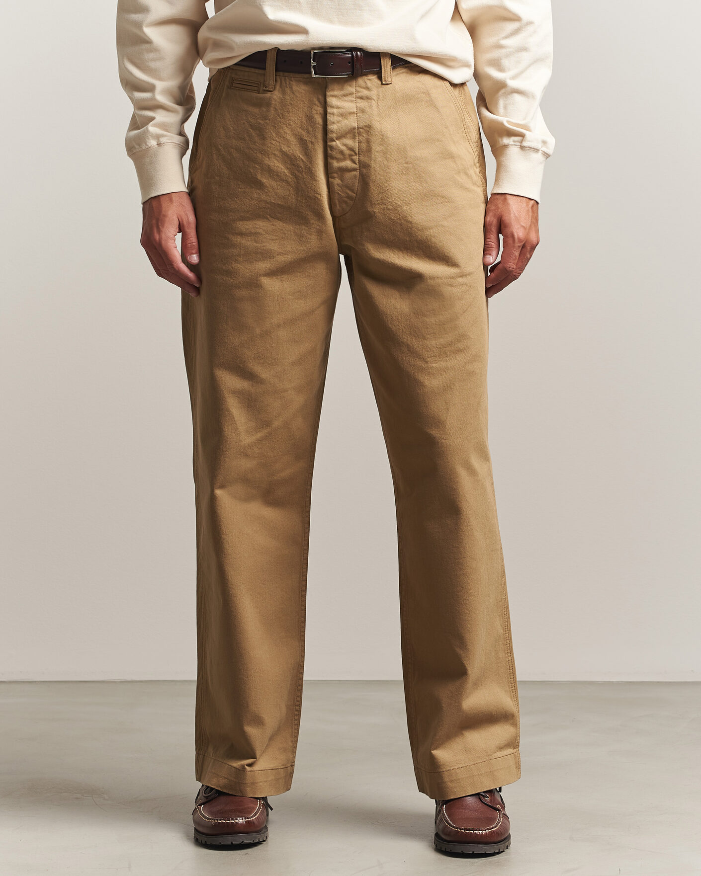 Uomini | Pantaloni | Drake's | Twill Officer Chino Beige