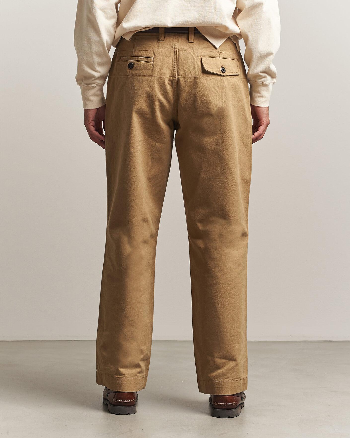 Uomini | Pantaloni | Drake's | Twill Officer Chino Beige