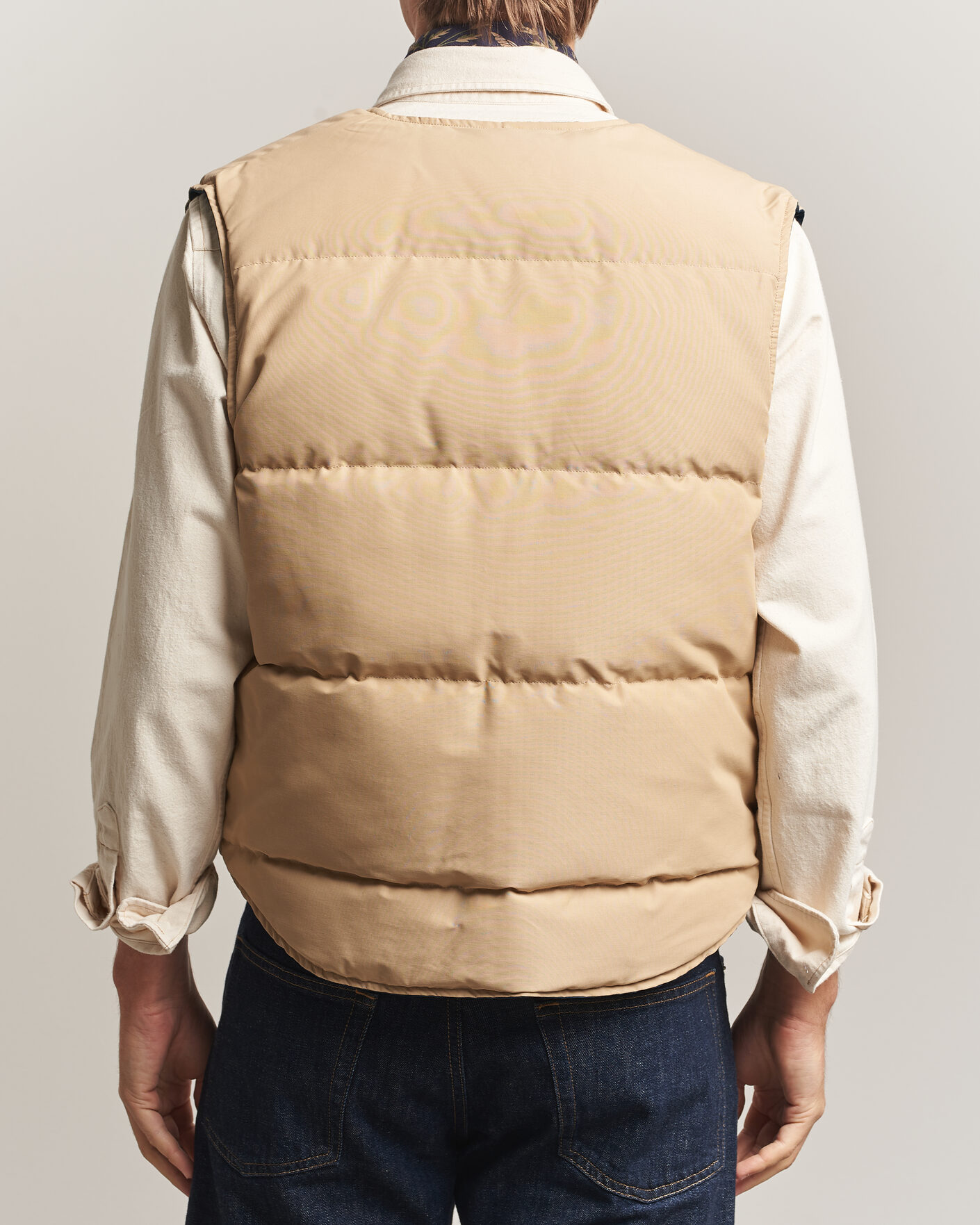 Uomini | Gilet | Drake's | Reversible Down Vest Petrol/Ecru