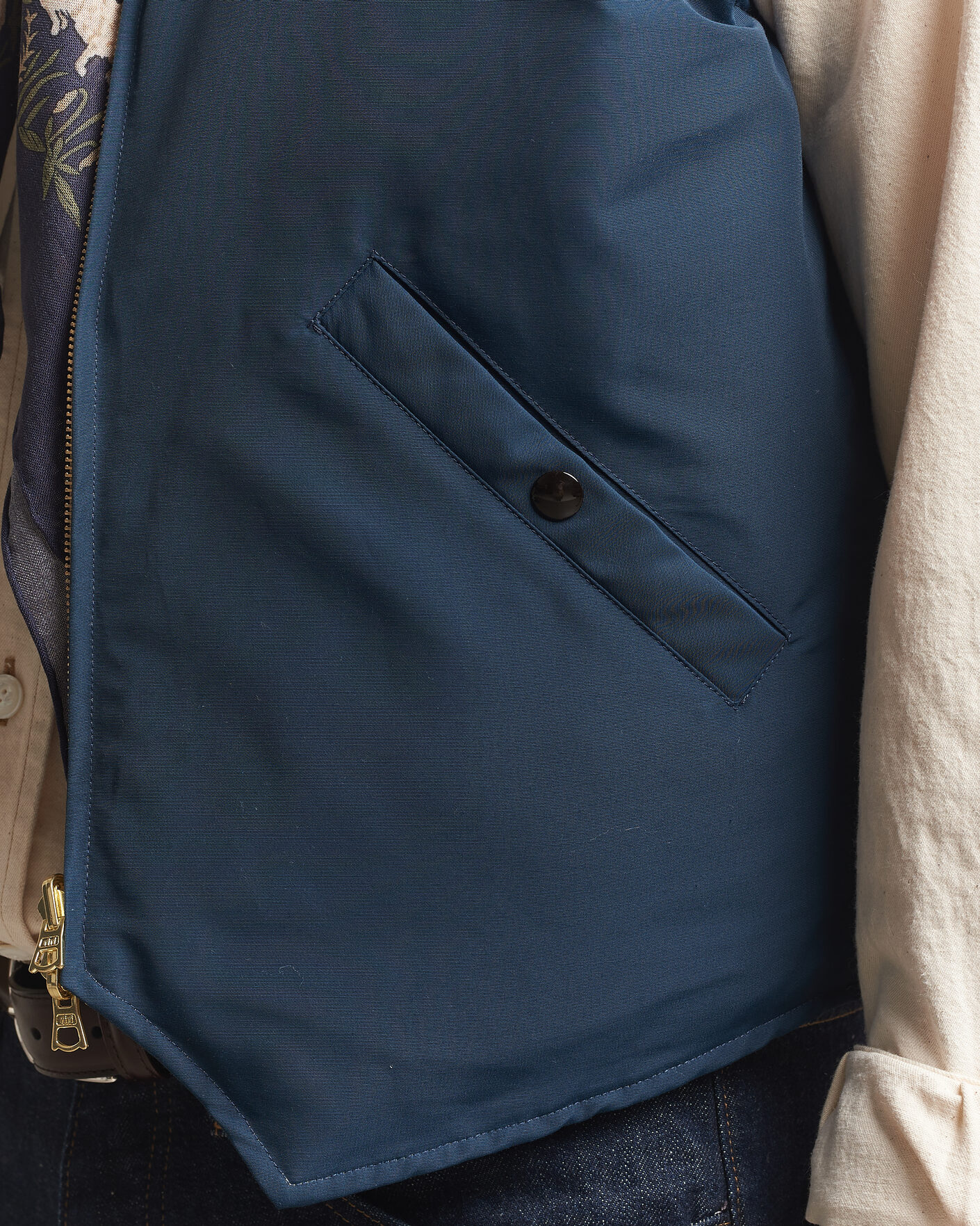 Uomini | Gilet | Drake's | Reversible Down Vest Petrol/Ecru